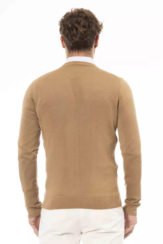 Beige Modal Men Sweater - ventzia