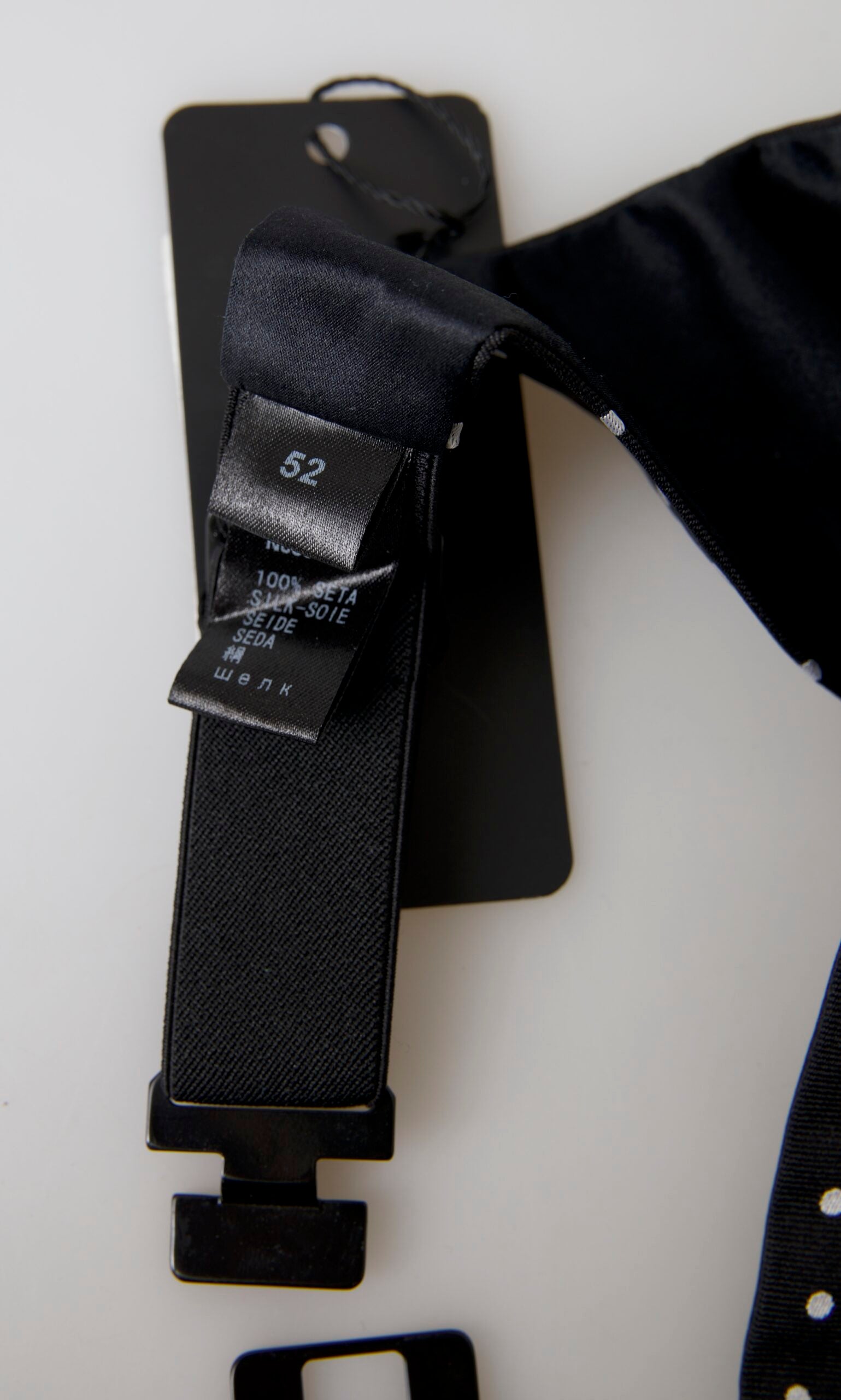 Black Silk Polka Waist Tuxedo Belt Cummerbund - ventzia