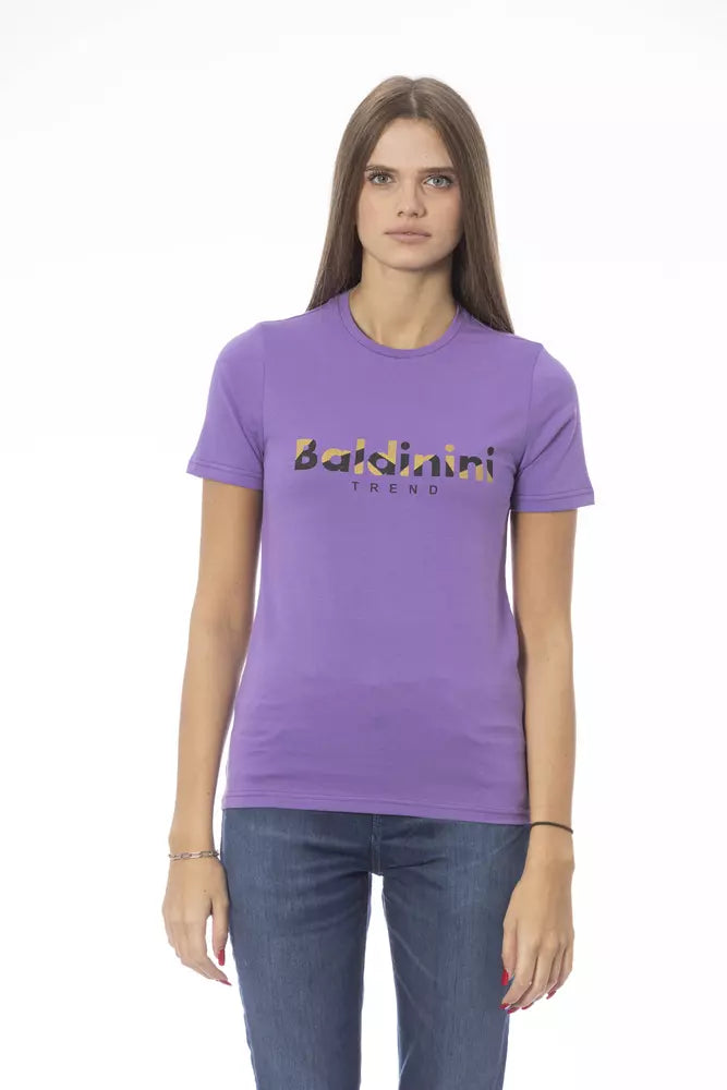 Purple Cotton Women T-Shirt - ventzia