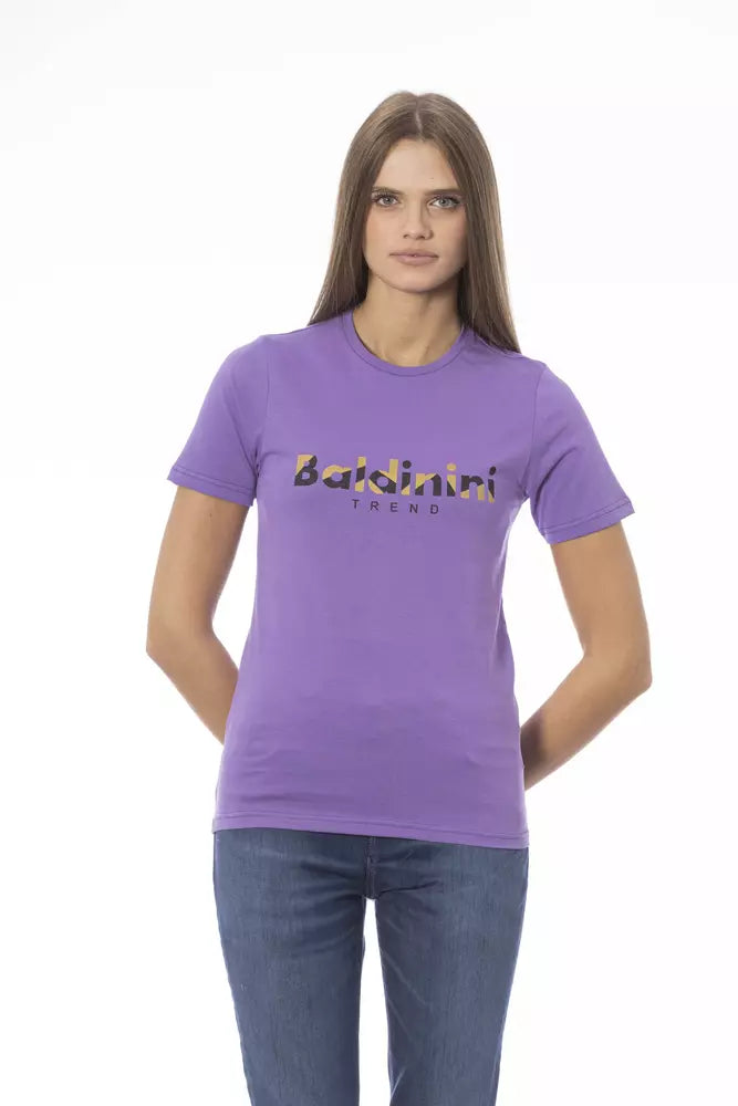Purple Cotton Women T-Shirt - ventzia