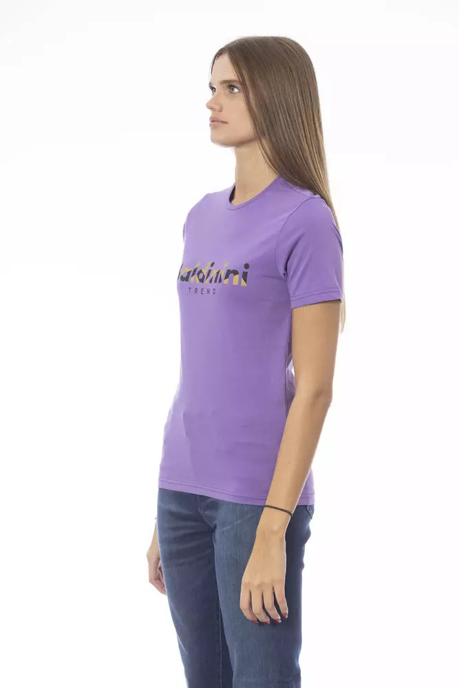 Purple Cotton Women T-Shirt - ventzia