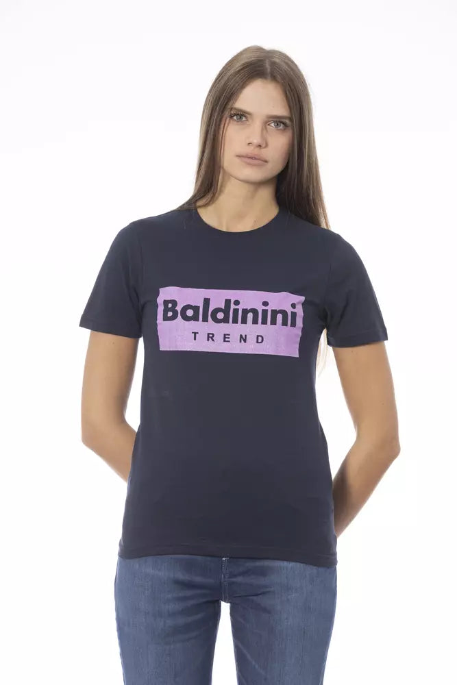 Blue Cotton Women T-Shirt - ventzia