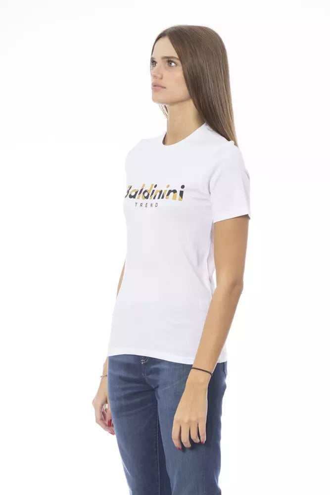 White Cotton Women T-Shirt - ventzia