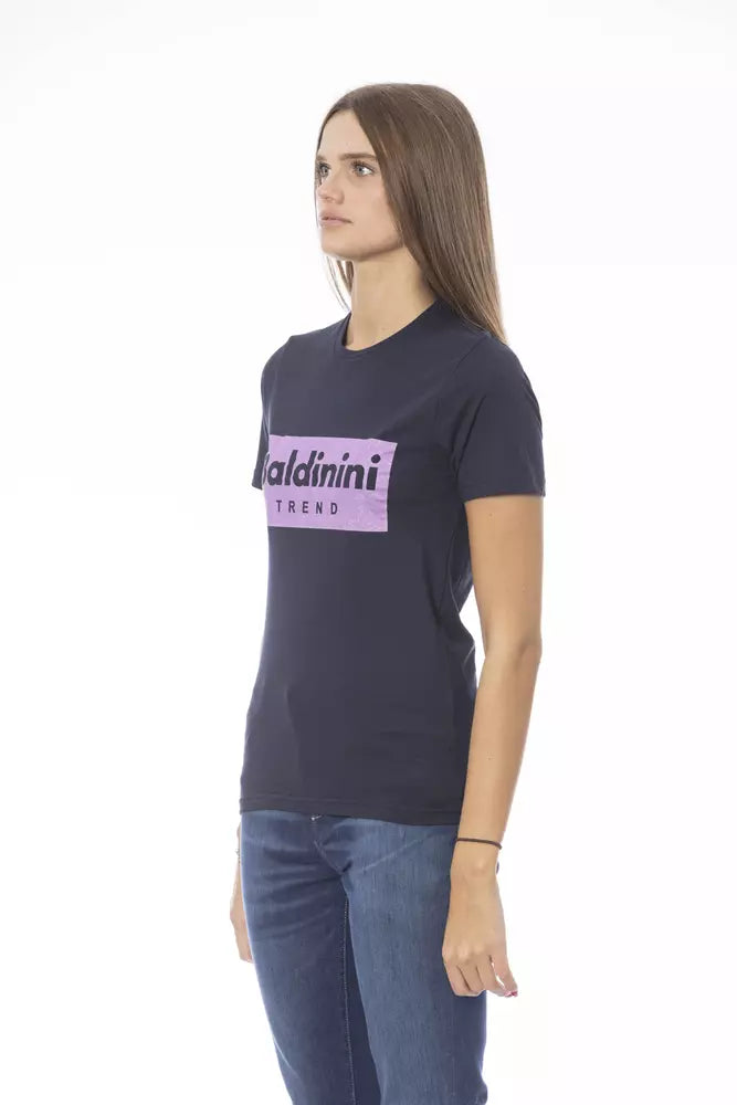 Blue Cotton Women T-Shirt - ventzia