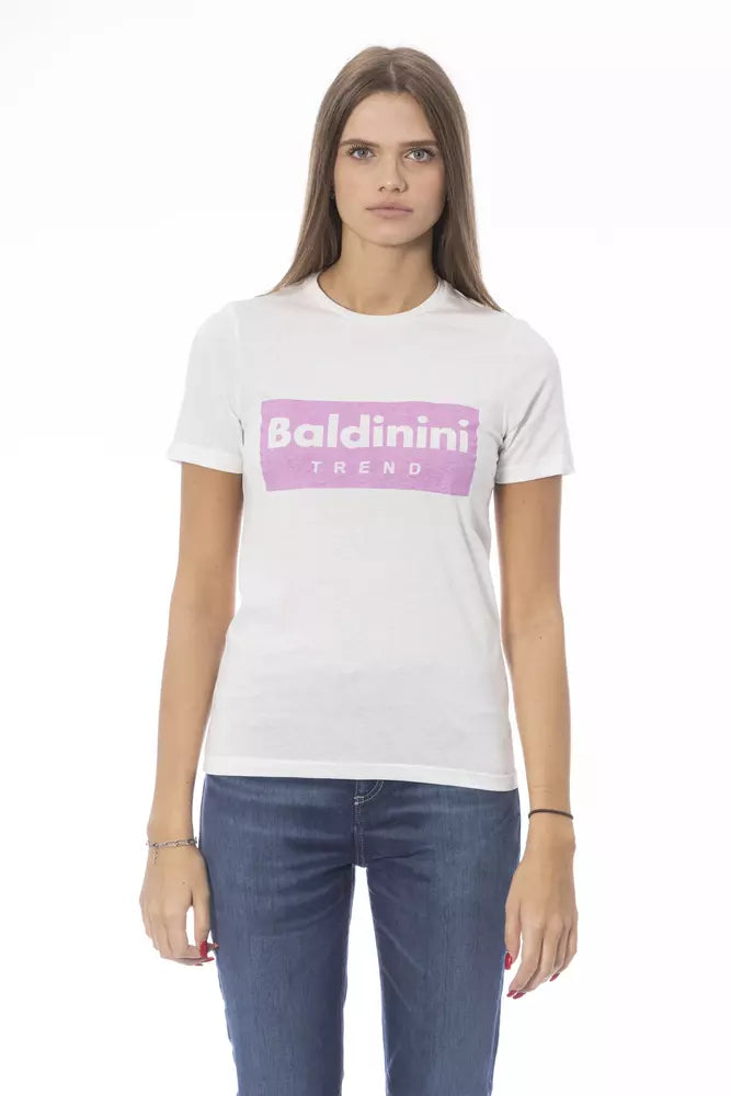 White Cotton Women T-Shirt - ventzia