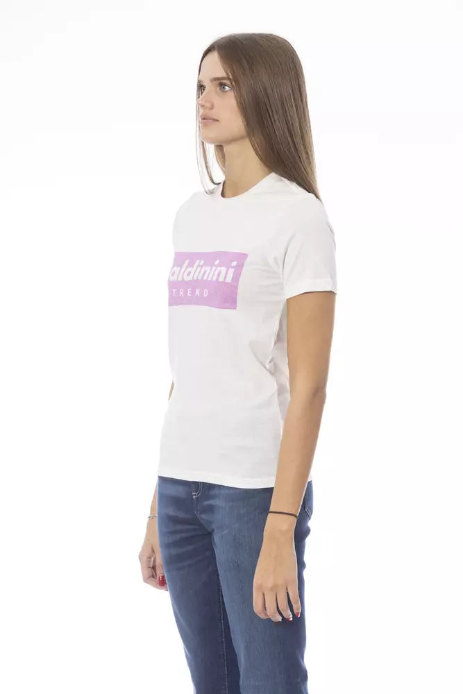 White Cotton Women T-Shirt - ventzia