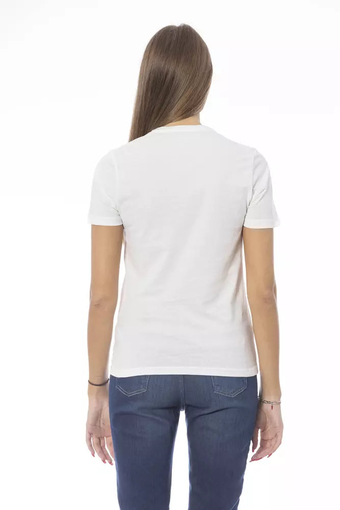 White Cotton Women T-Shirt - ventzia
