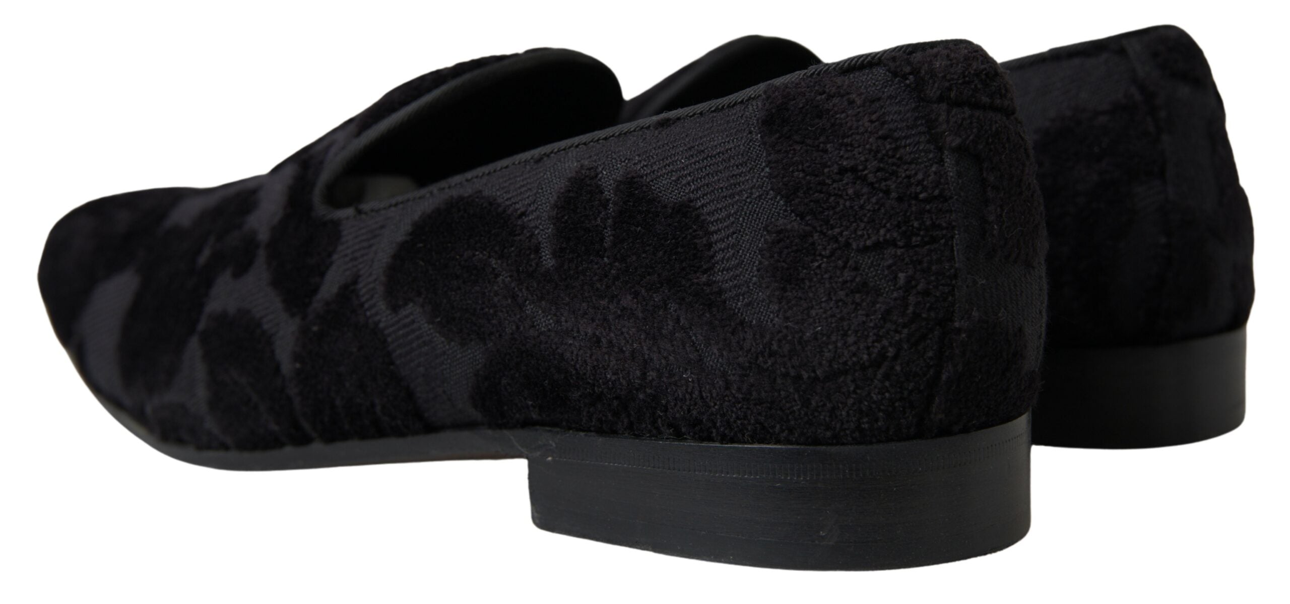 Black Brocade Loafers Formal Shoes - ventzia