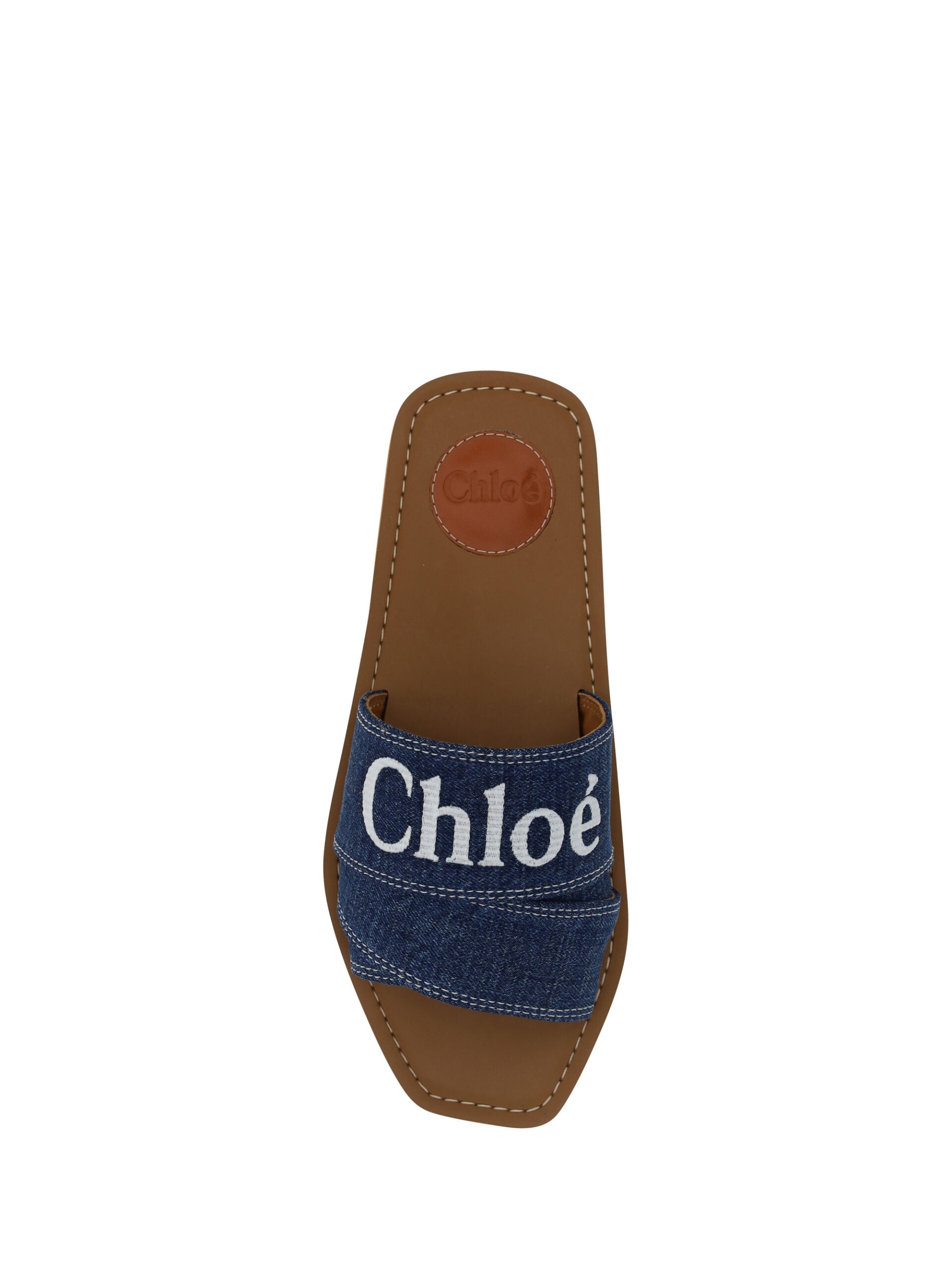Sumptuous Cotton Woody Slide Sandals in Denim Blue - ventzia