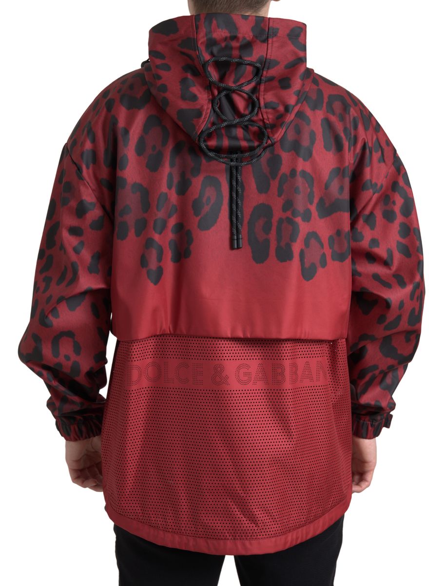 Red Leopard Hooded Rain Coat Jacket - ventzia