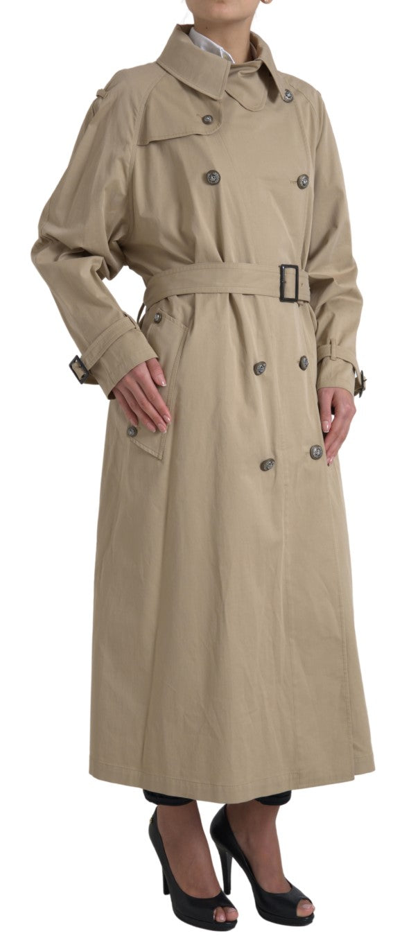 Khaki Double Breasted Trench Coat Jacket - ventzia