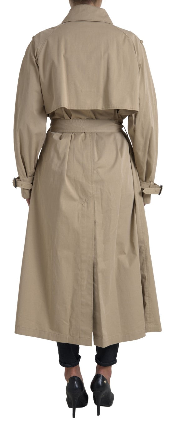 Khaki Double Breasted Trench Coat Jacket - ventzia