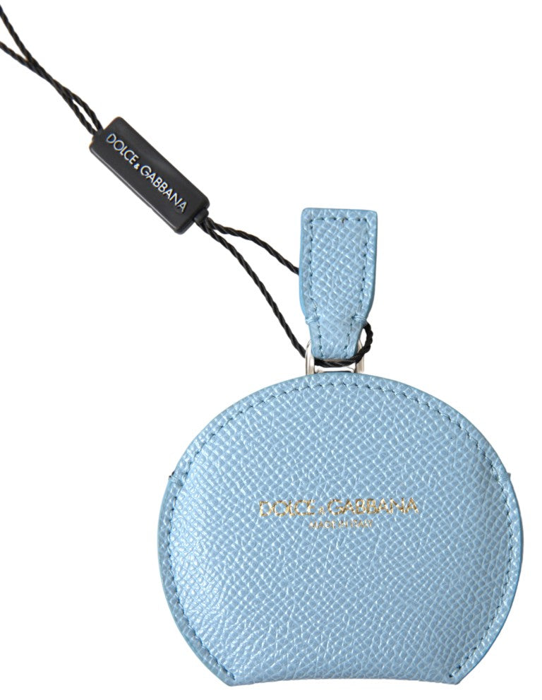 Light Blue Calfskin Leather Mirror Holder - ventzia