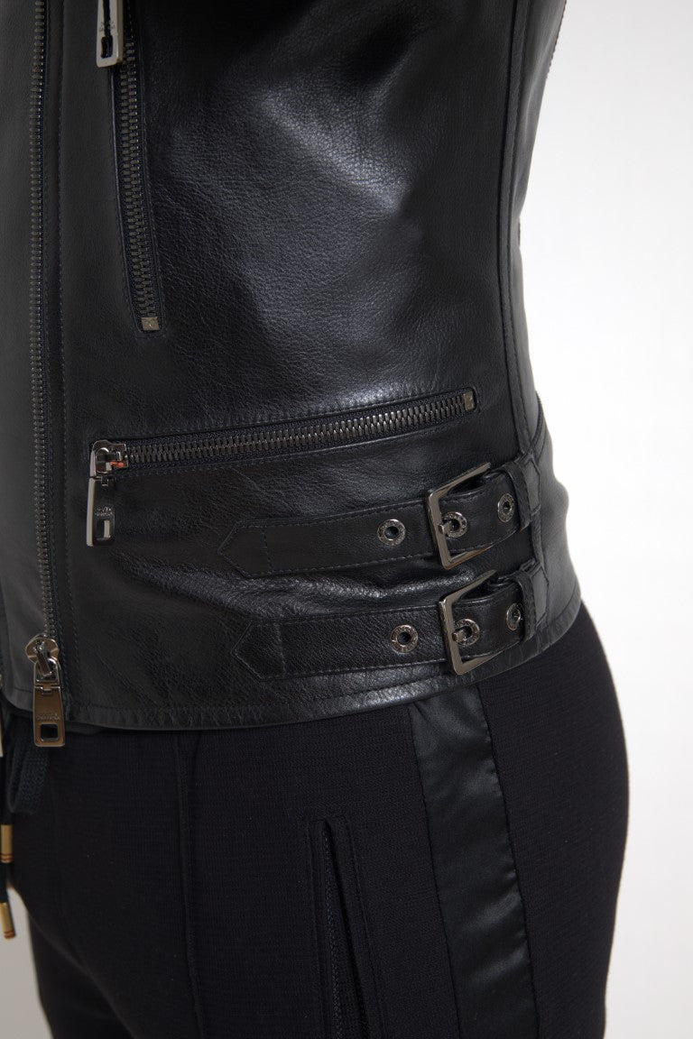 Black Leather Zipper Coat Men Jacket - ventzia