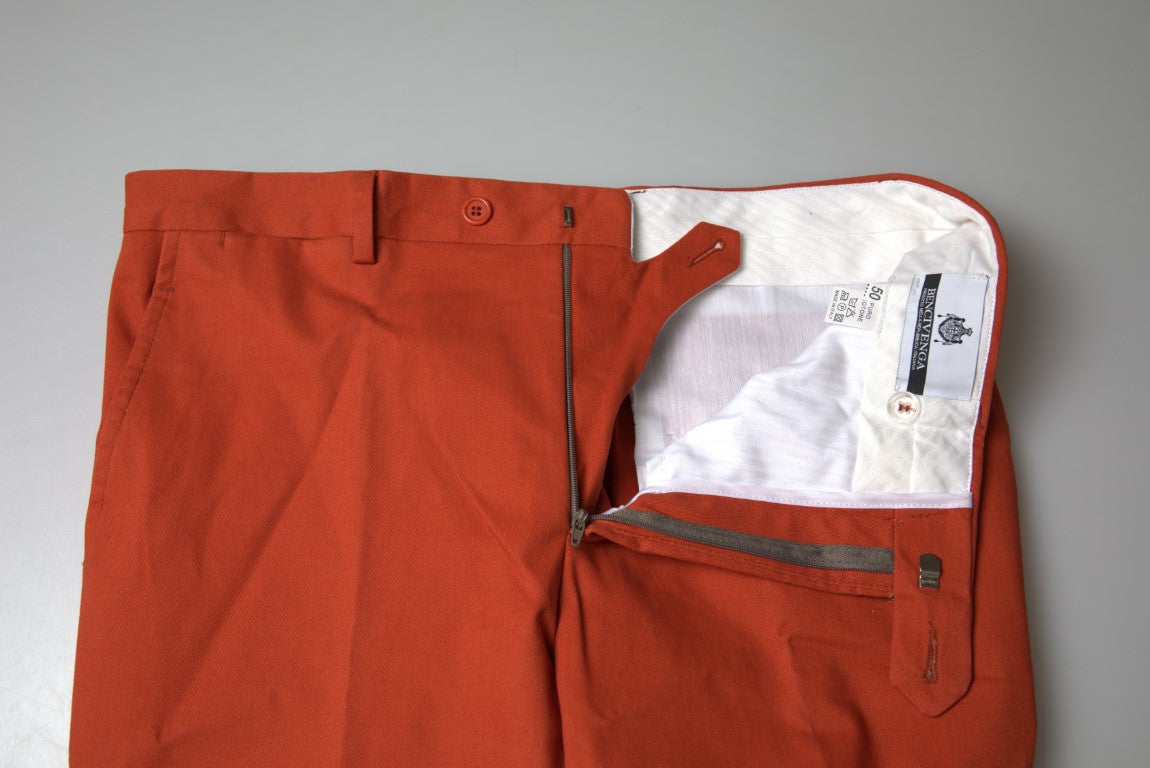 Orange Straight Fit Men Formal Trousers Pants - ventzia