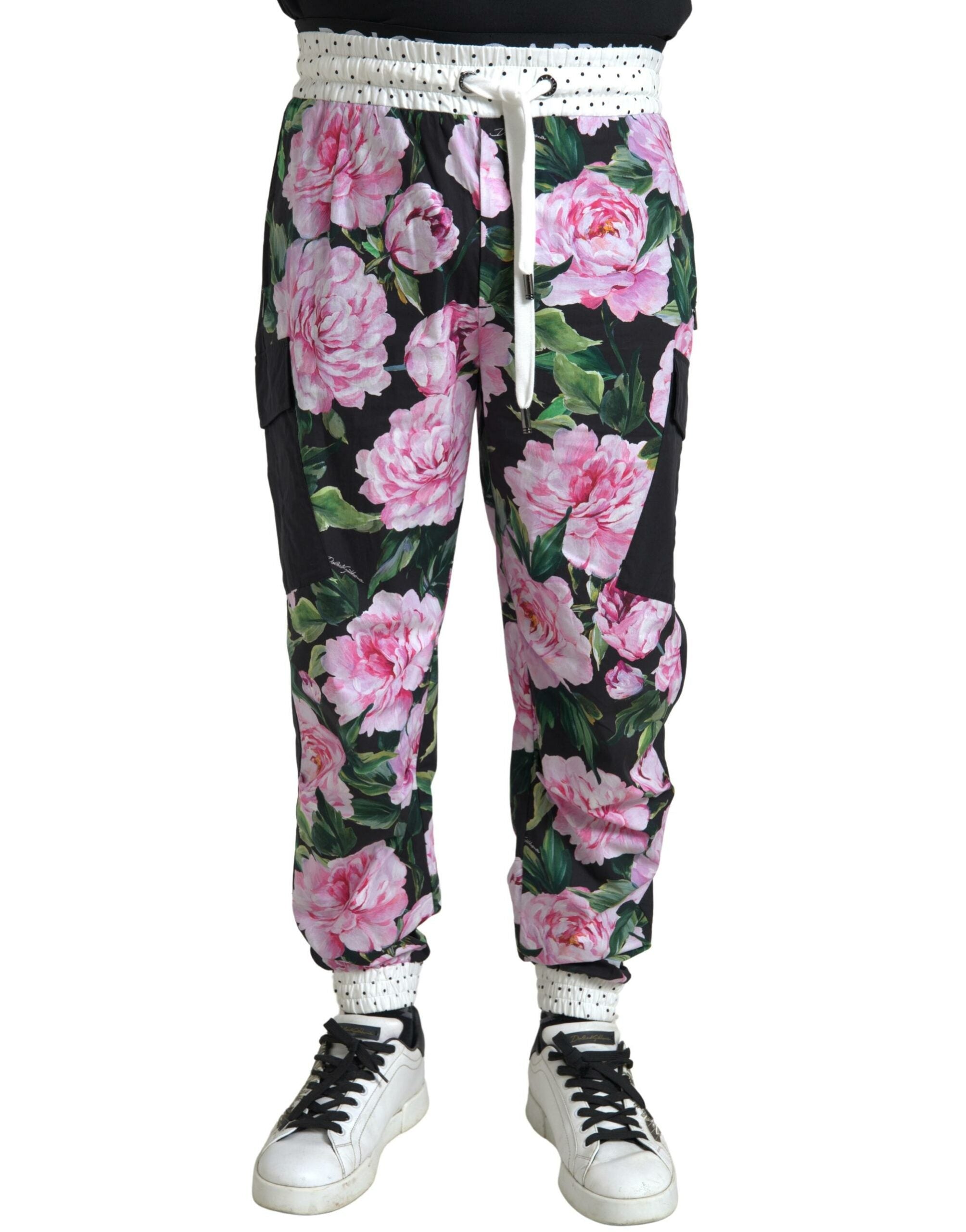 Multicolor Peony Joggers Cotton Men Pants - ventzia