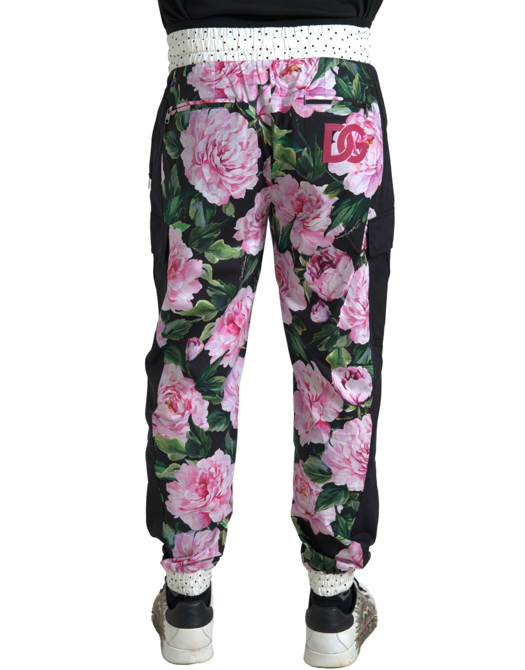 Multicolor Peony Joggers Cotton Men Pants - ventzia