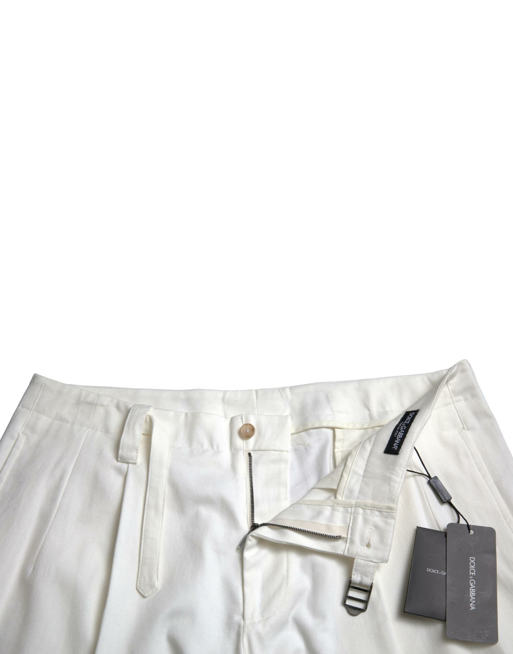 White Cotton Stretch Men Bermuda Denim Shorts - ventzia