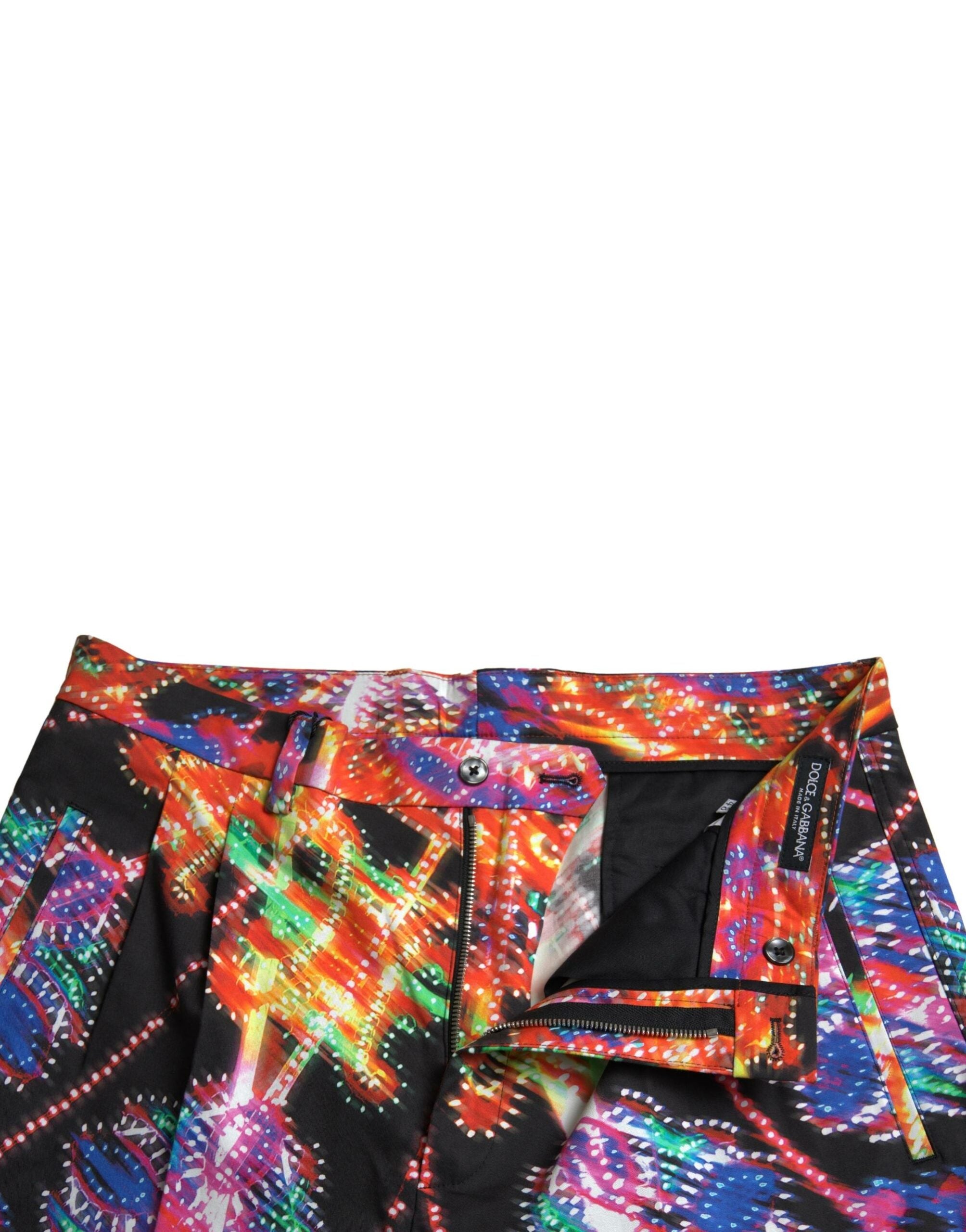Multicolor Printed Cotton Men Bermuda Shorts - ventzia
