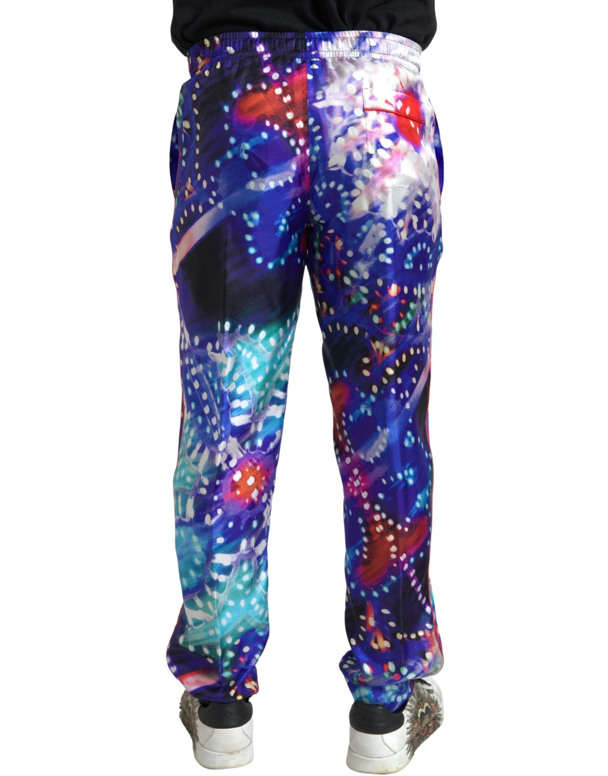 Multicolor Printed Silk Men Trouser Pants - ventzia