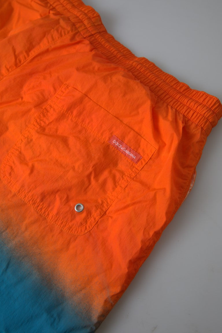 Orange Blue Gradient Beachwear Swimwear Shorts - ventzia
