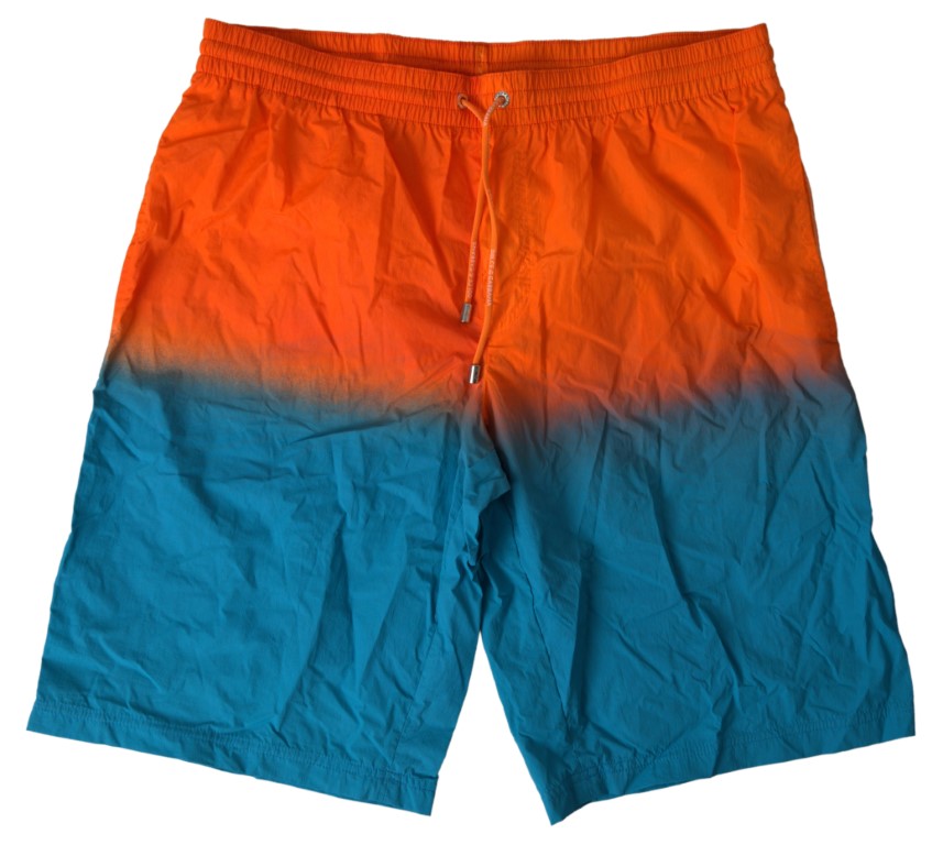 Orange Blue Gradient Beachwear Swimwear Shorts - ventzia
