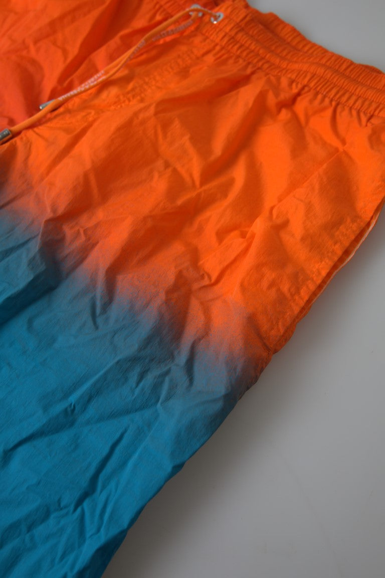 Orange Blue Gradient Beachwear Swimwear Shorts - ventzia