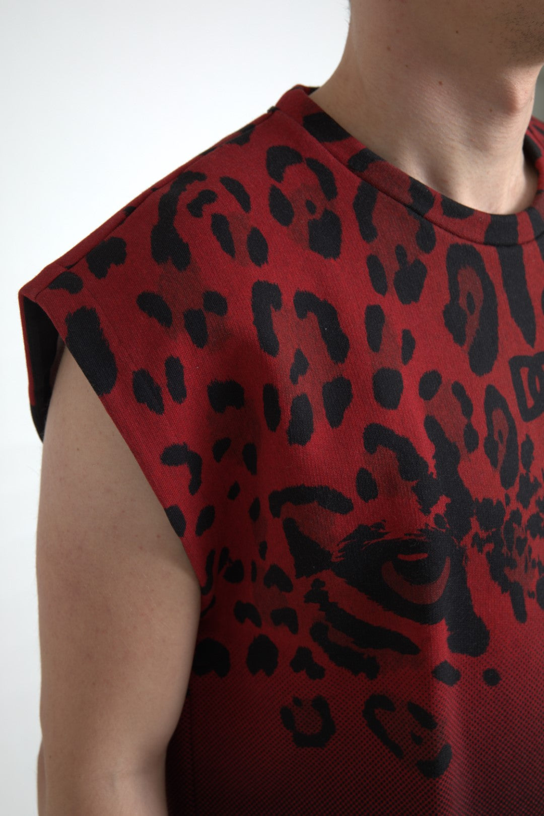 Red Leopard Cotton Sleeveless Tank T-shirt - ventzia