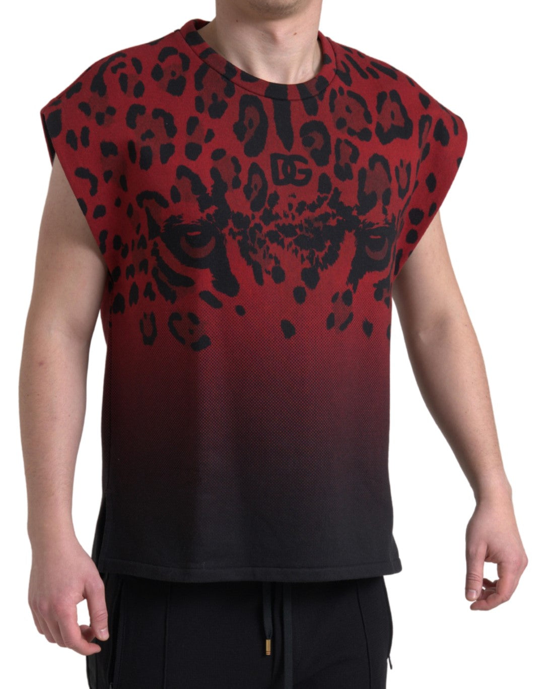 Red Leopard Cotton Sleeveless Tank T-shirt - ventzia