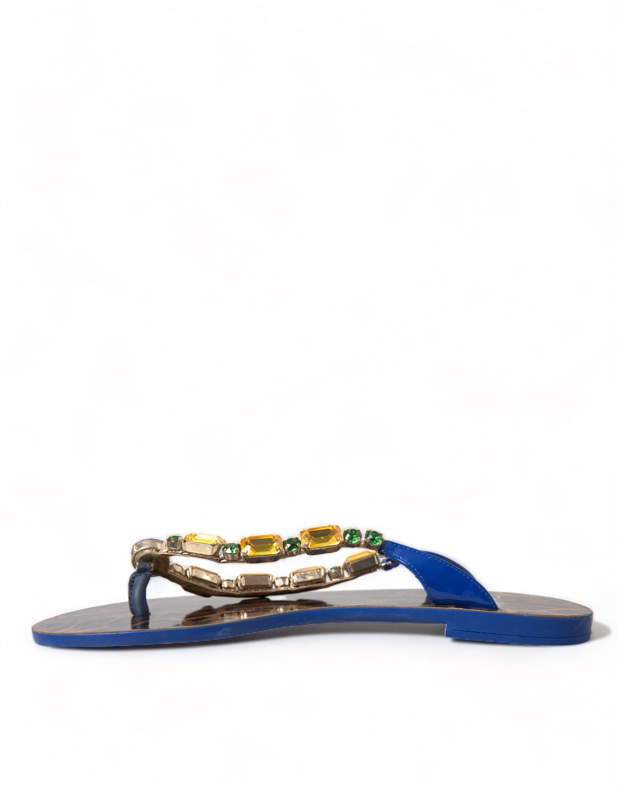 Blue Crystals Flats Sandals Beachwear Shoes - ventzia