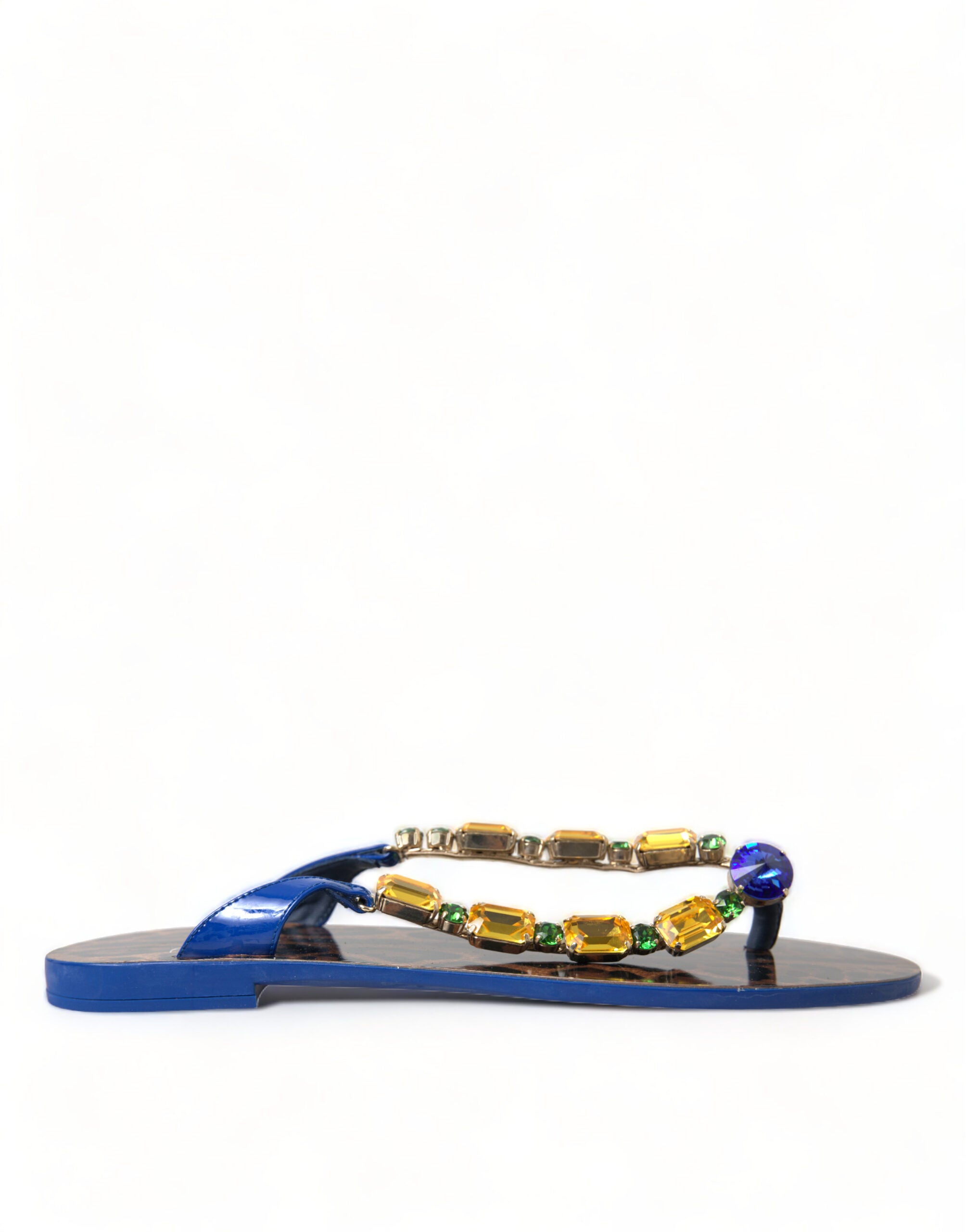 Blue Crystals Flats Sandals Beachwear Shoes
