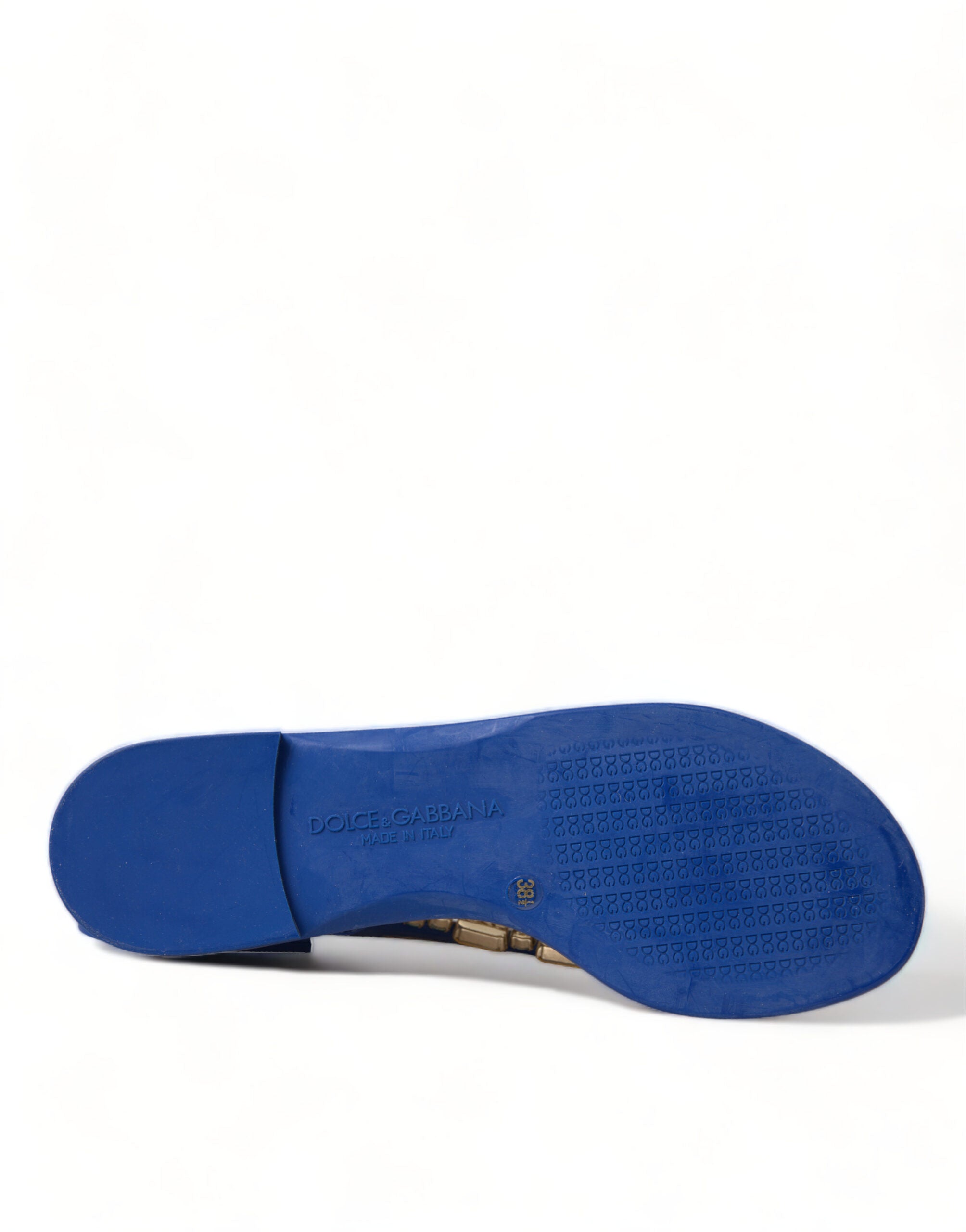 Blue Crystals Flats Sandals Beachwear Shoes - ventzia