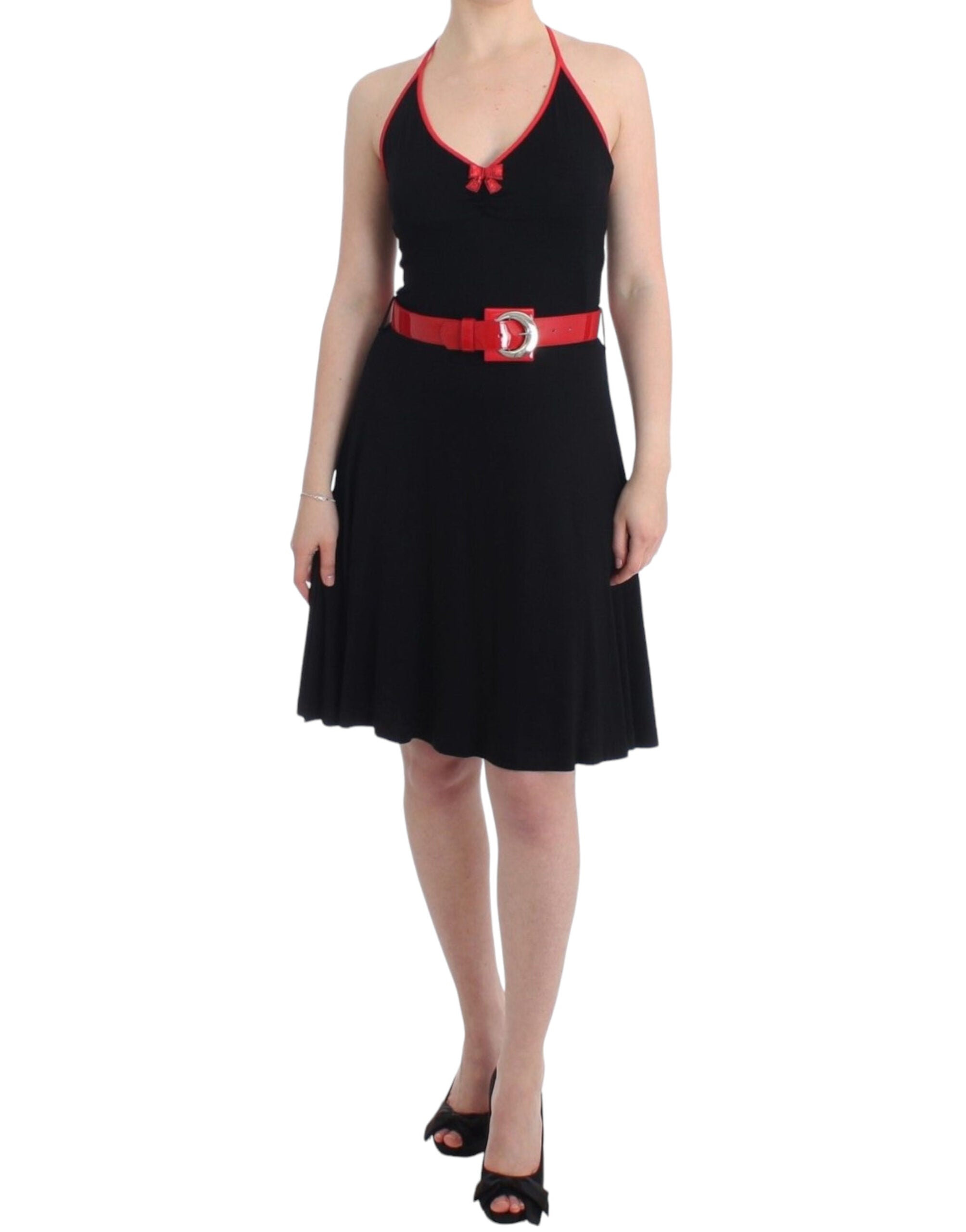 Black belted palladio dress - ventzia