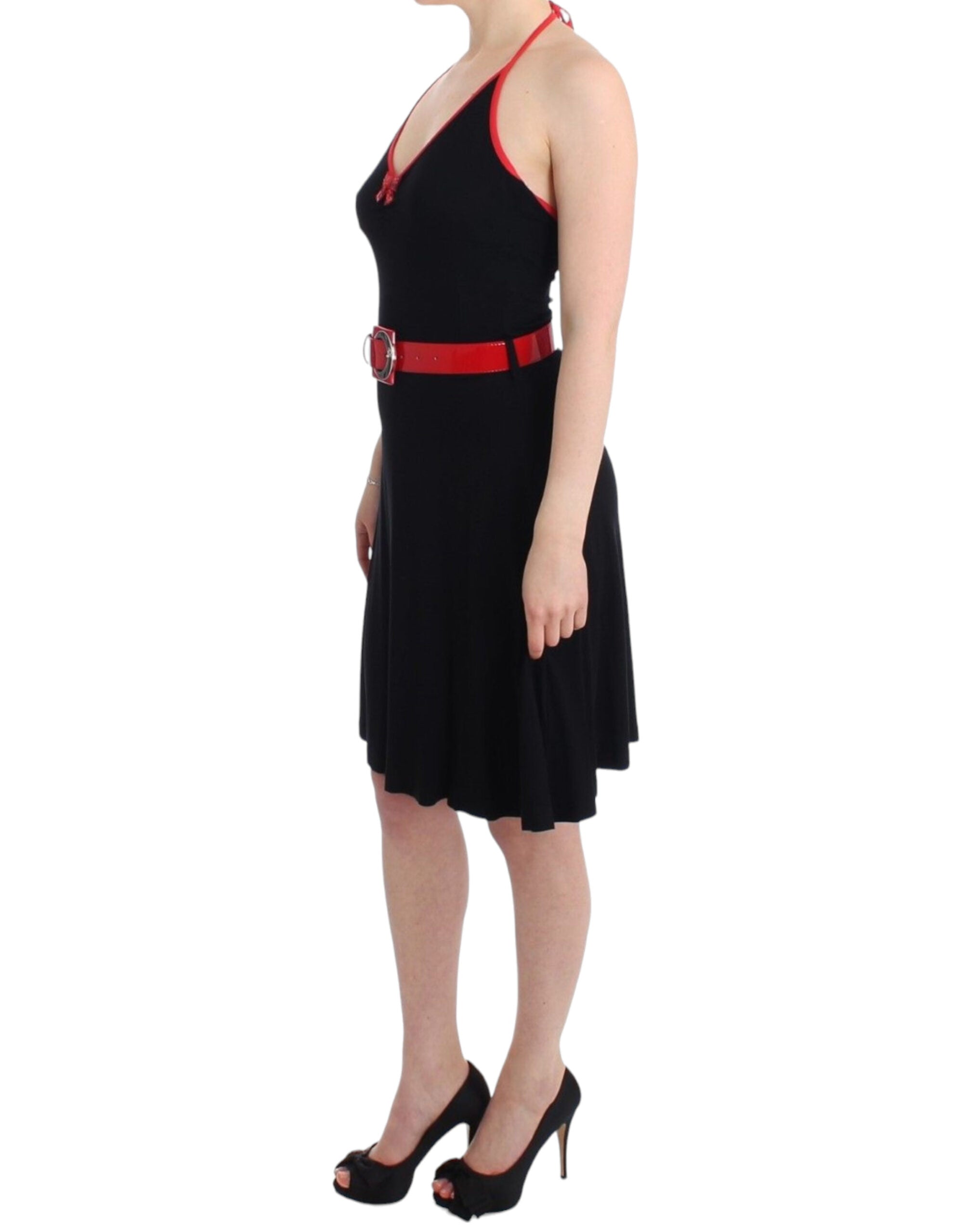Black belted palladio dress - ventzia