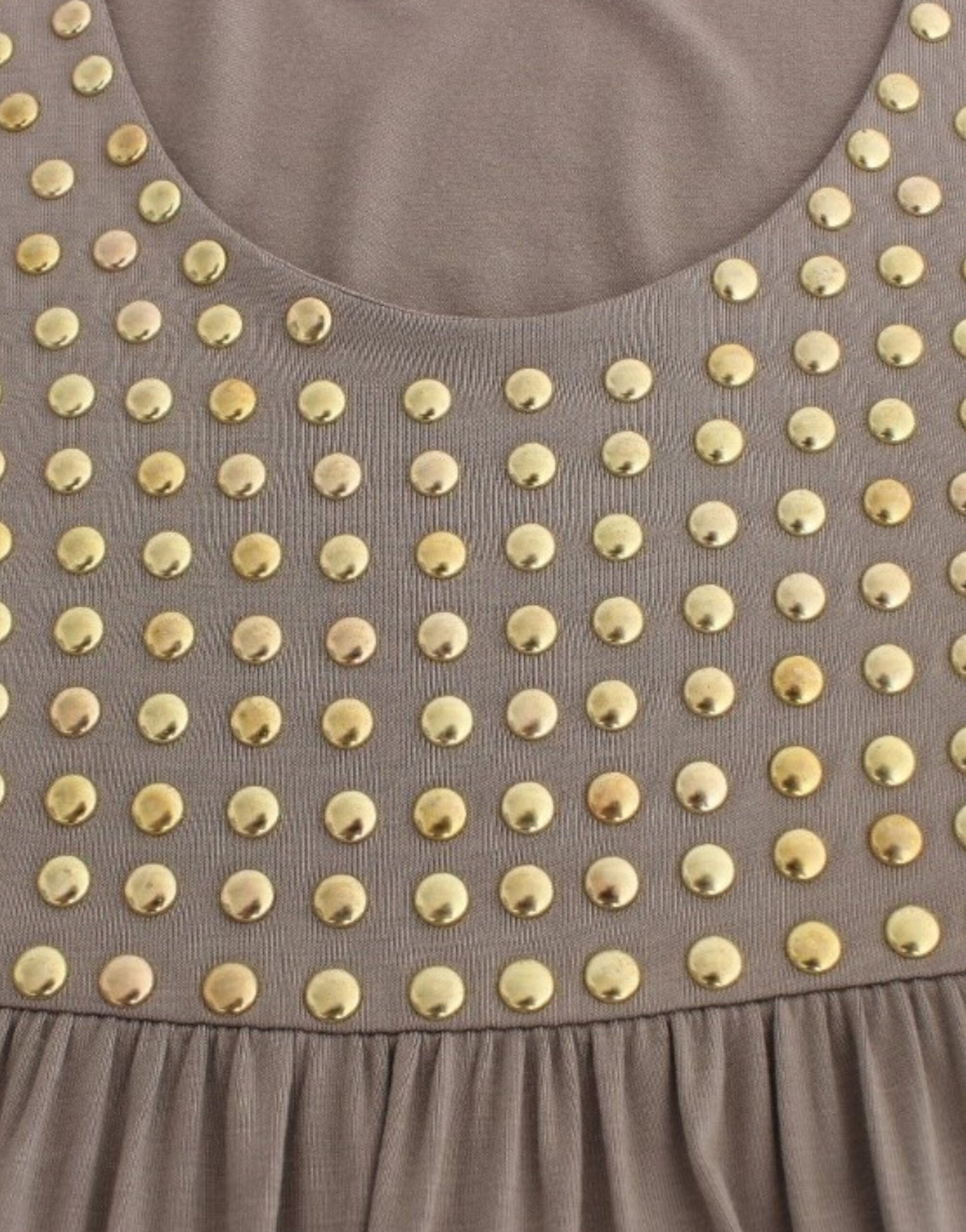 Khaki studded sheath dress - ventzia