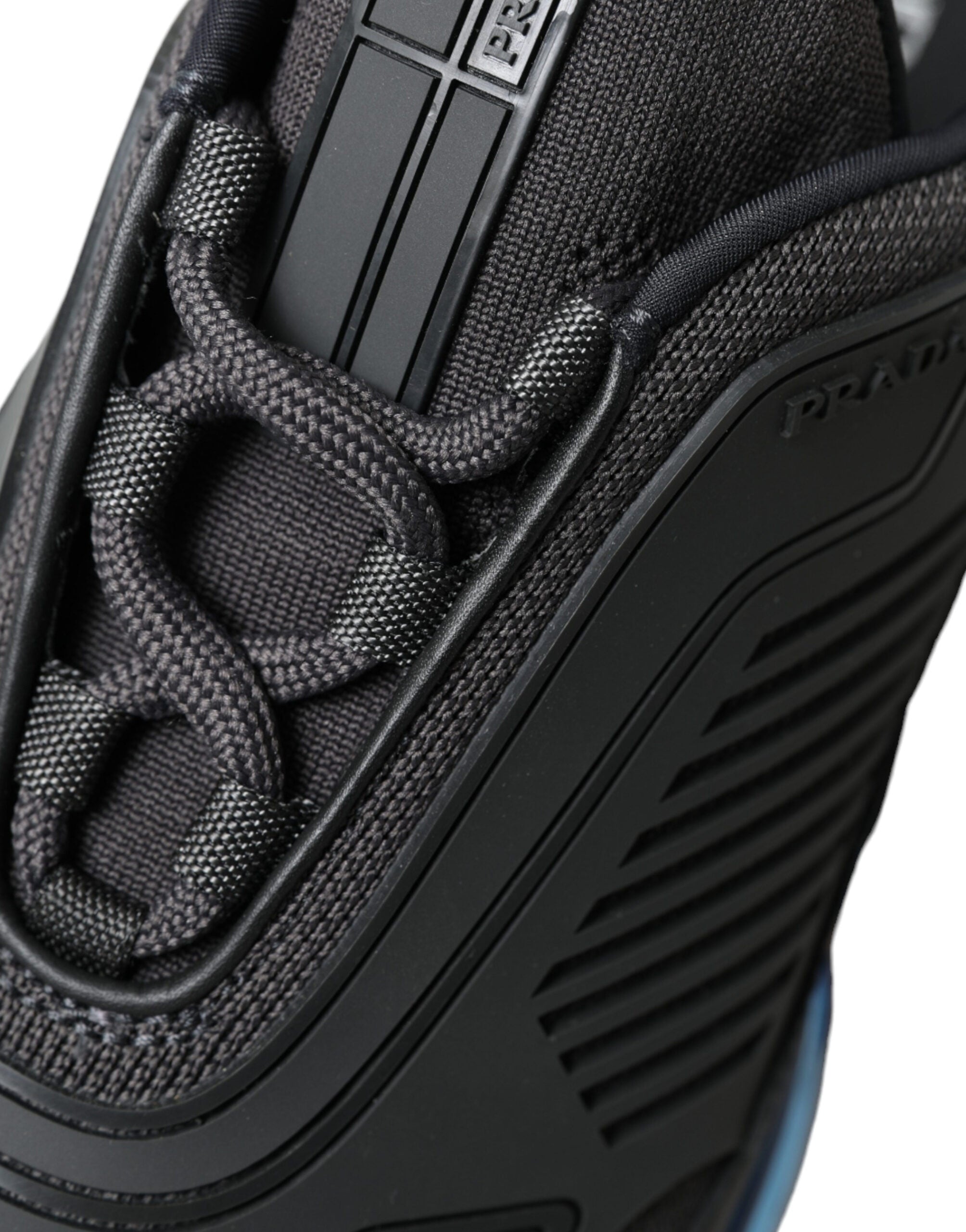 Black Blue Rubber Knit Slip On Low Top Sneakers Shoes - ventzia
