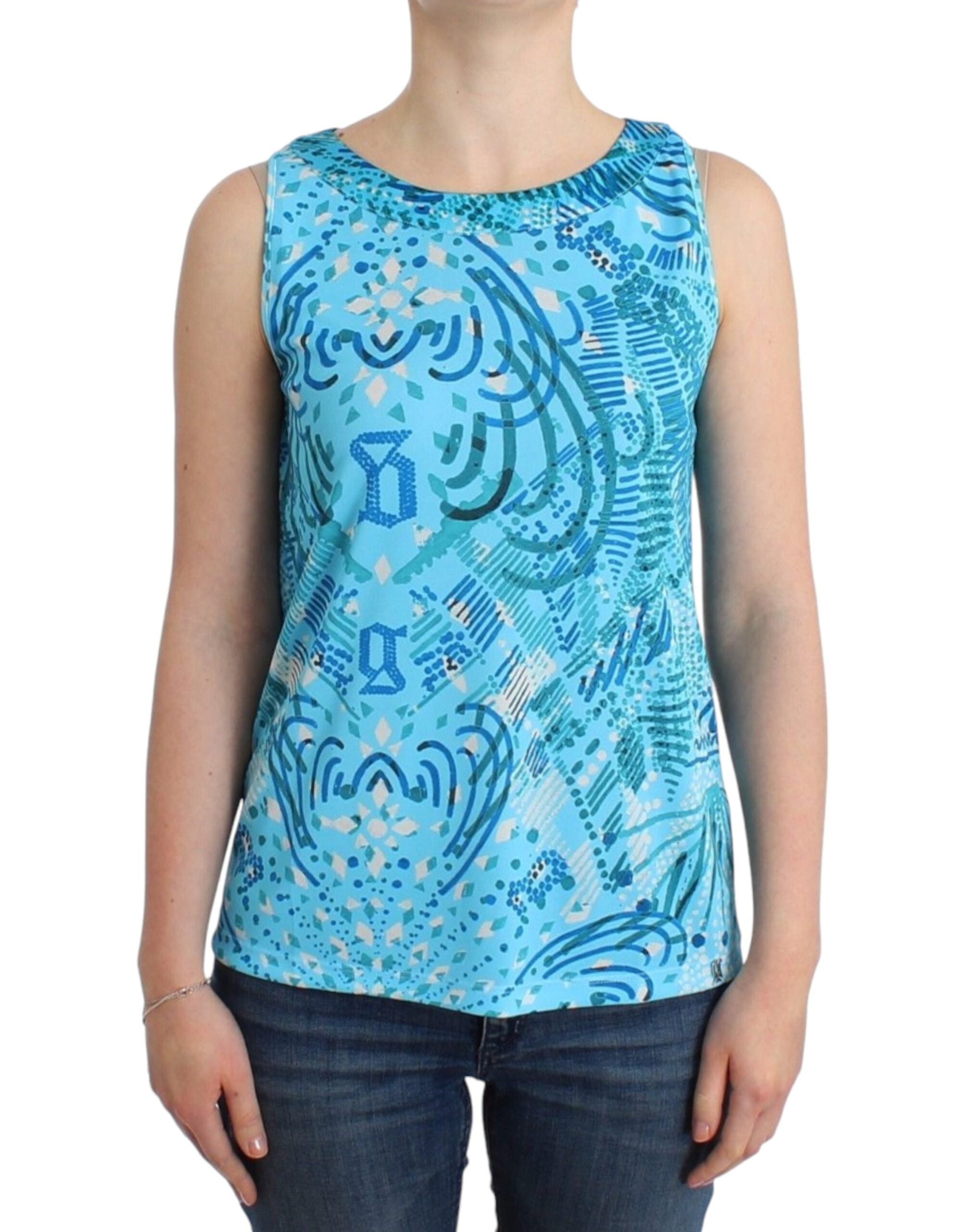 Elegant Sleeveless Silk-Detailed Top - ventzia