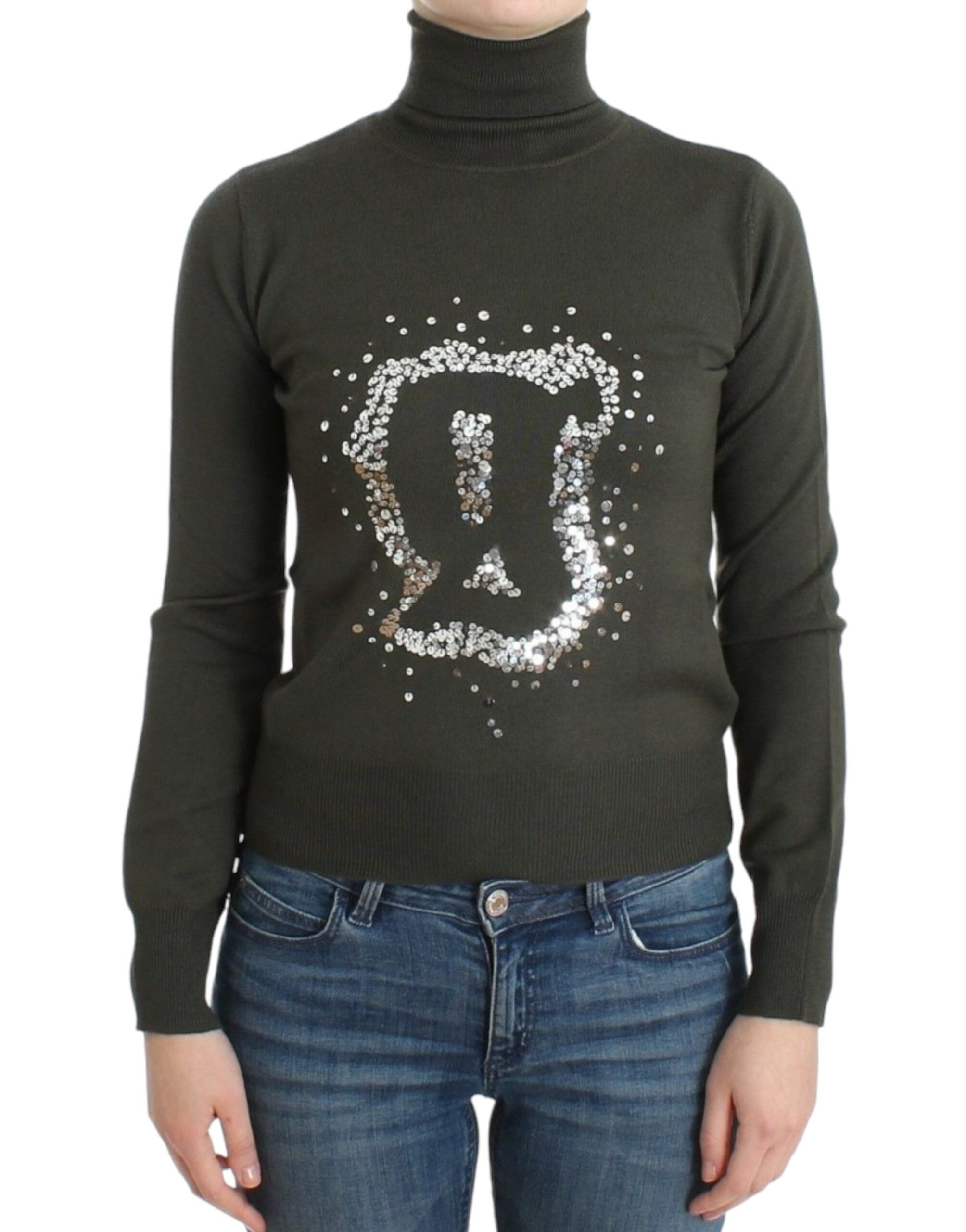 Chic Green Turtleneck Virgin Wool Sweater - ventzia