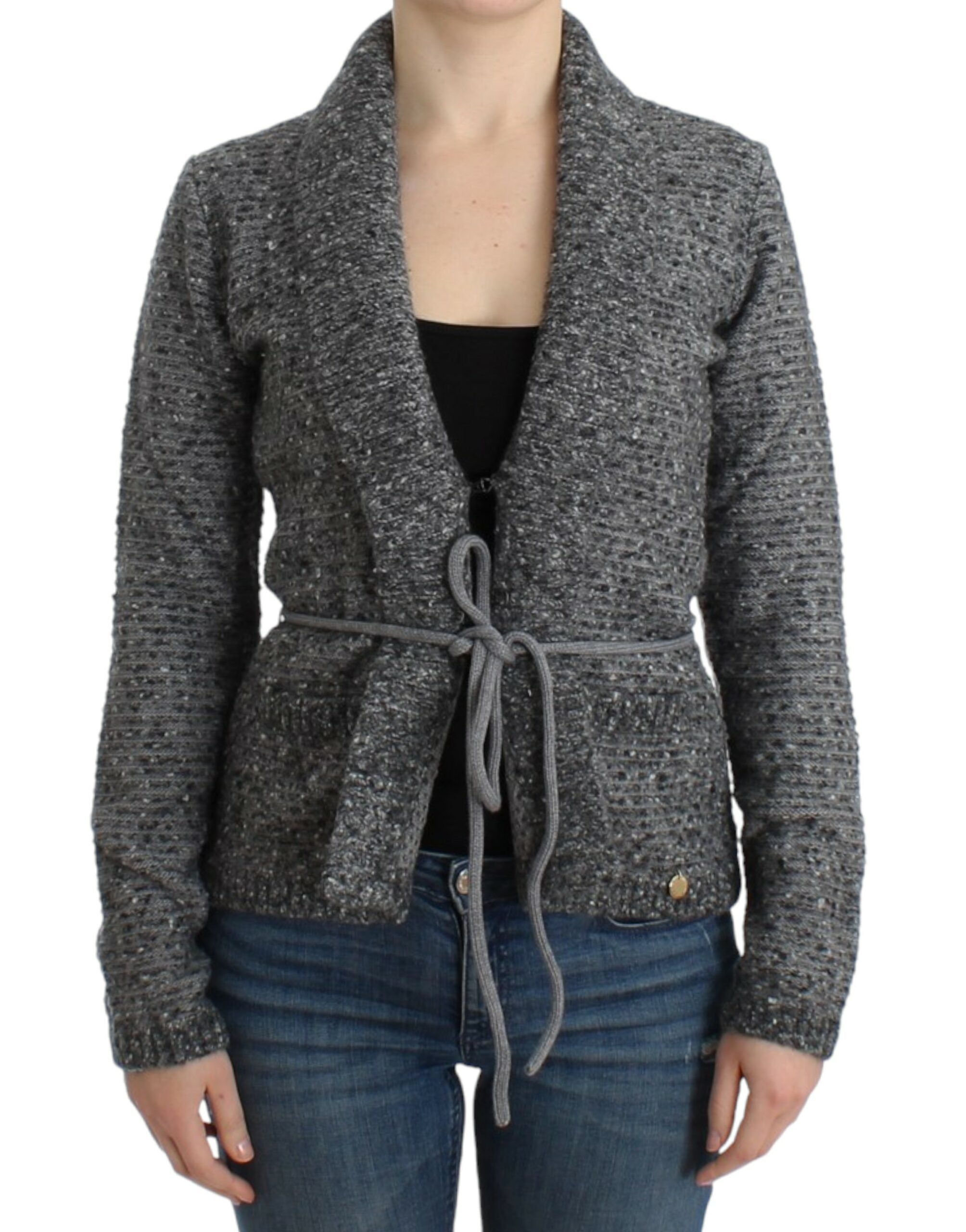 Gray wool knitted cardigan - ventzia