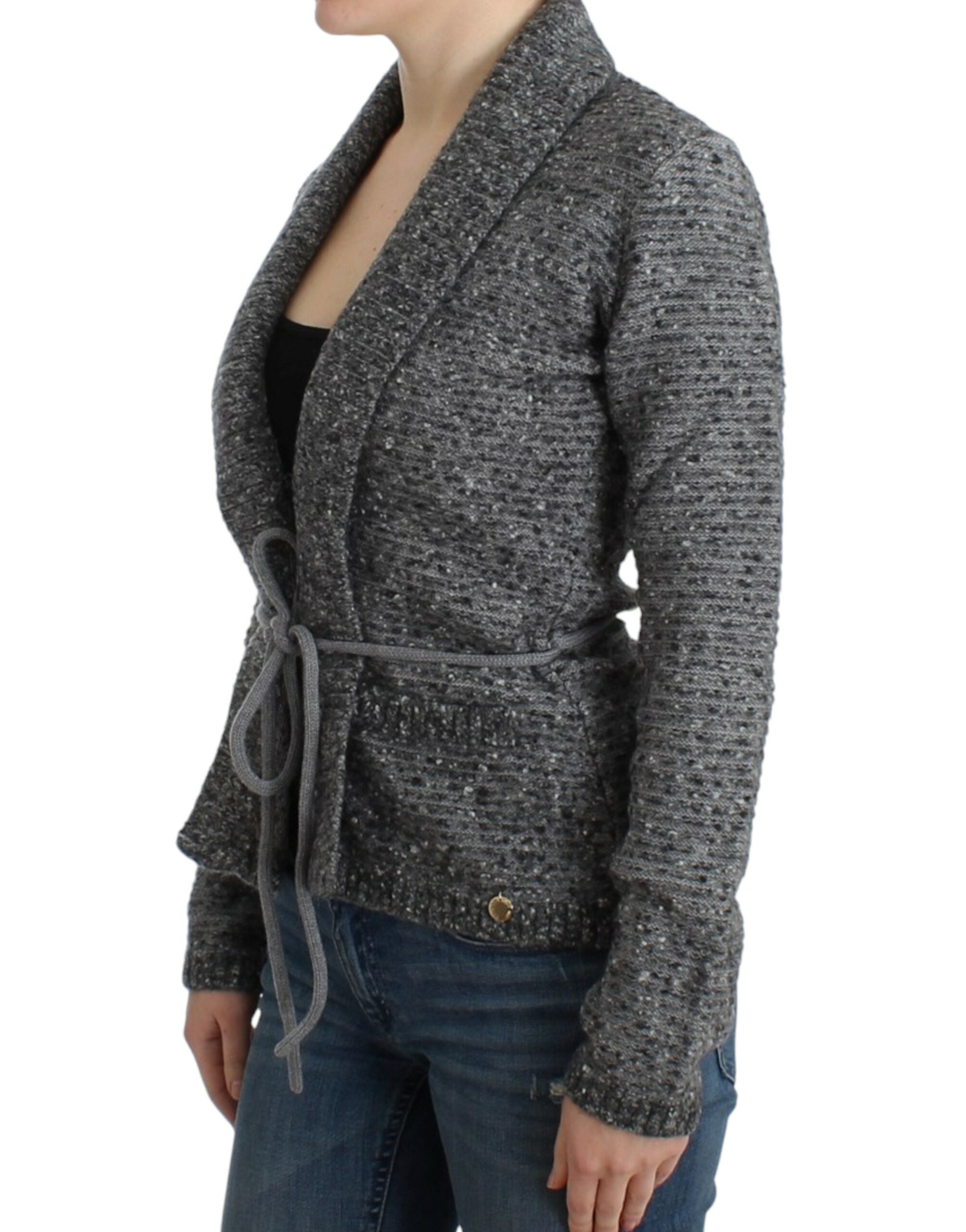 Gray wool knitted cardigan - ventzia