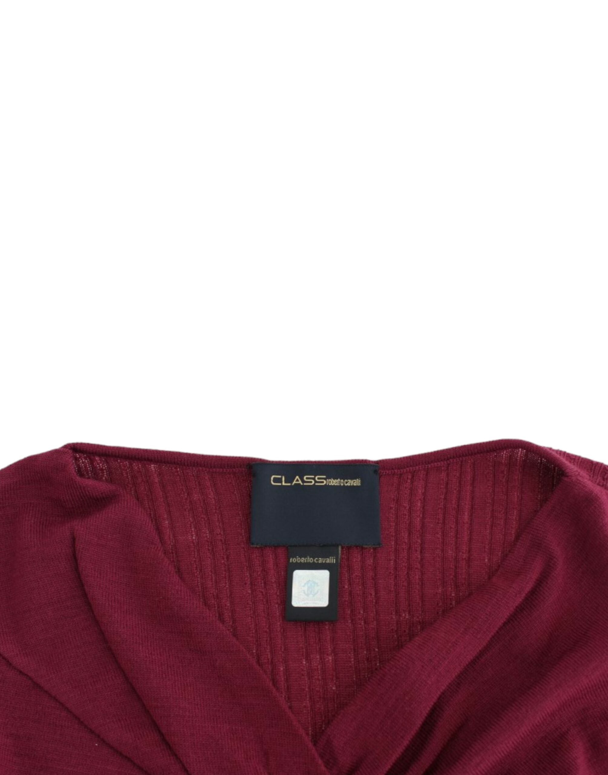 Elegant Purple Keyhole Wool Sweater - ventzia