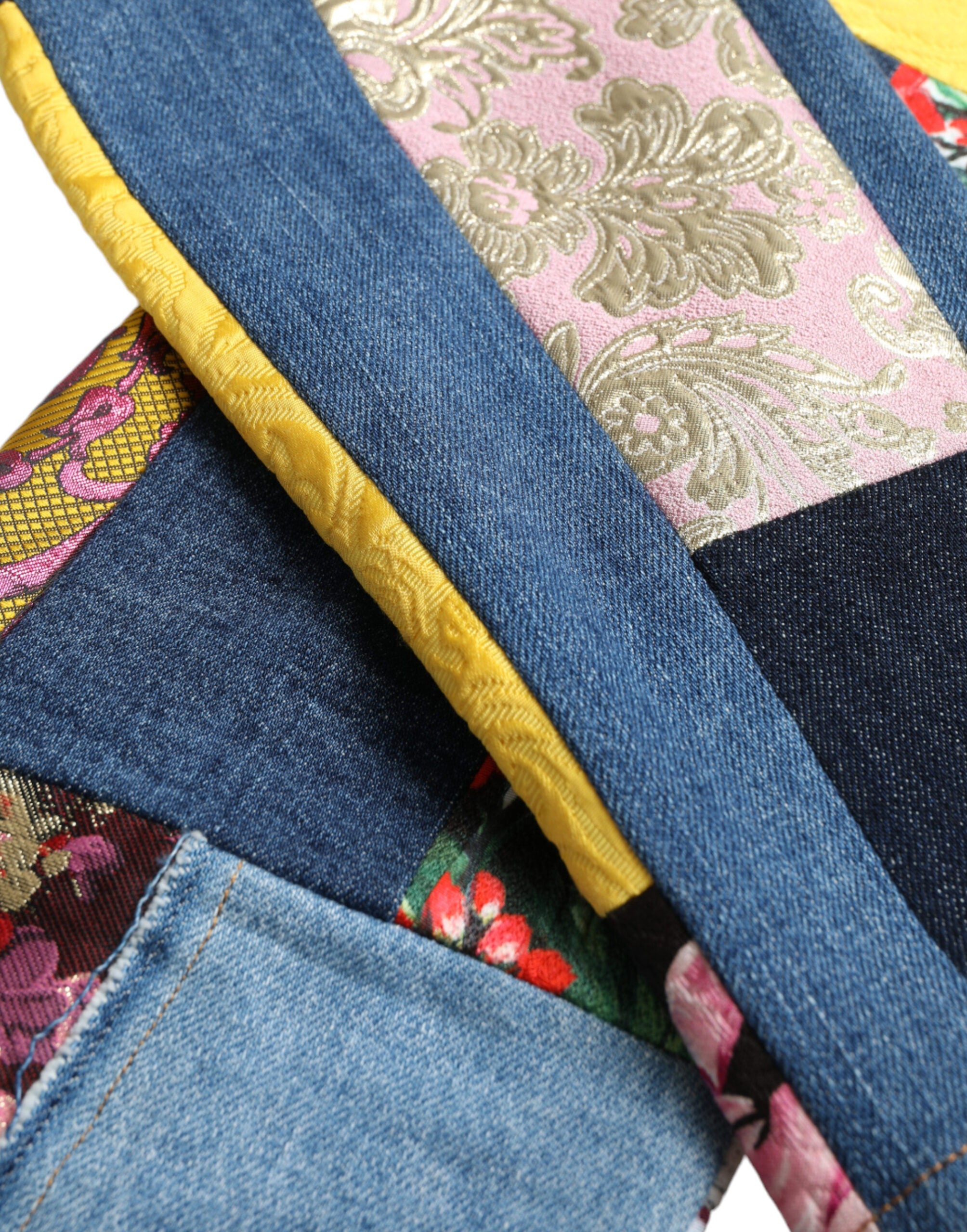 Multicolor Patchwork GRACE Skinny Denim Jeans - ventzia