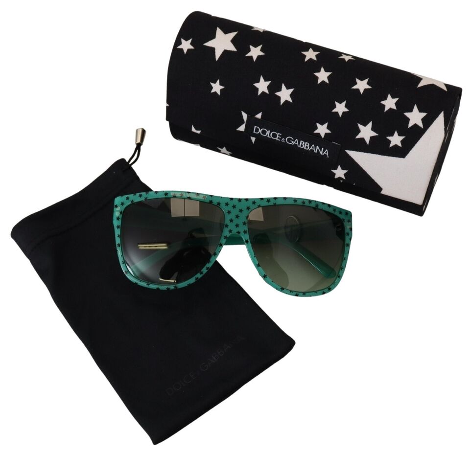 Green Stars Acetate Square Shades Sunglasses - ventzia