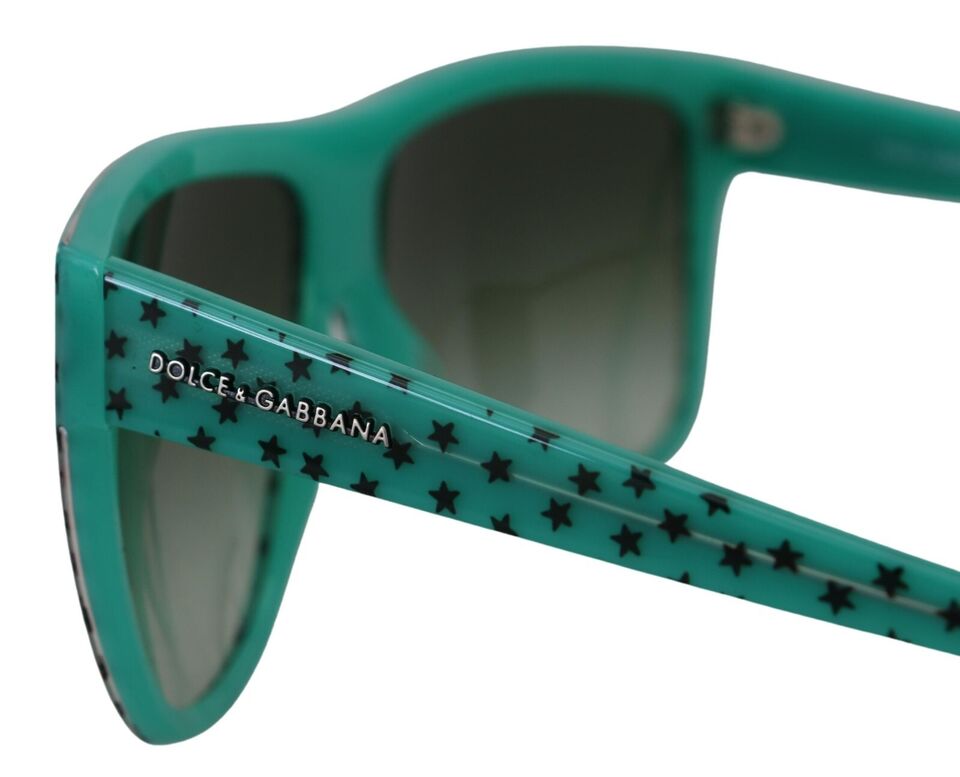 Green Stars Acetate Square Shades Sunglasses - ventzia