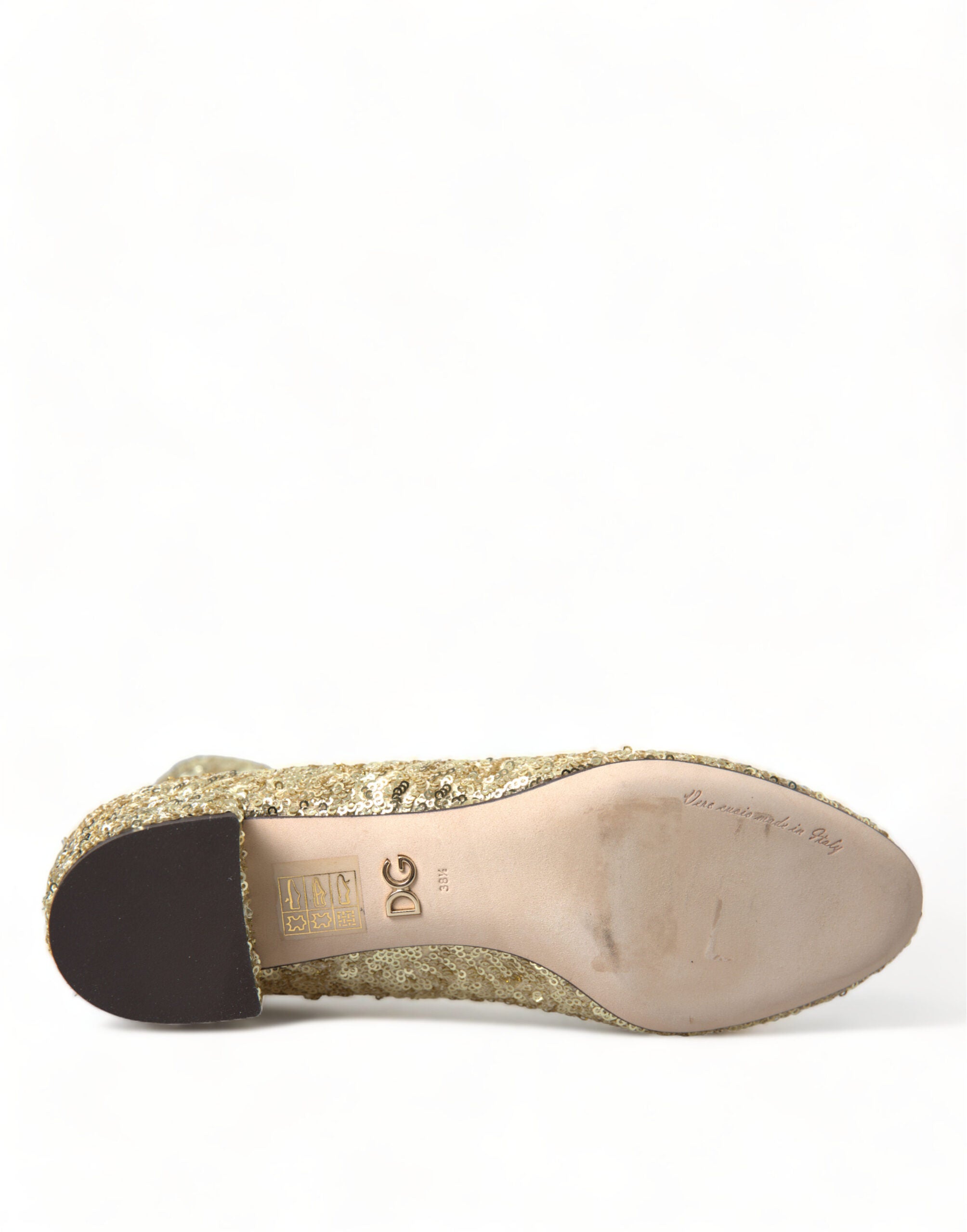 Gold Sequined Short Boots Stretch Shoes - ventzia