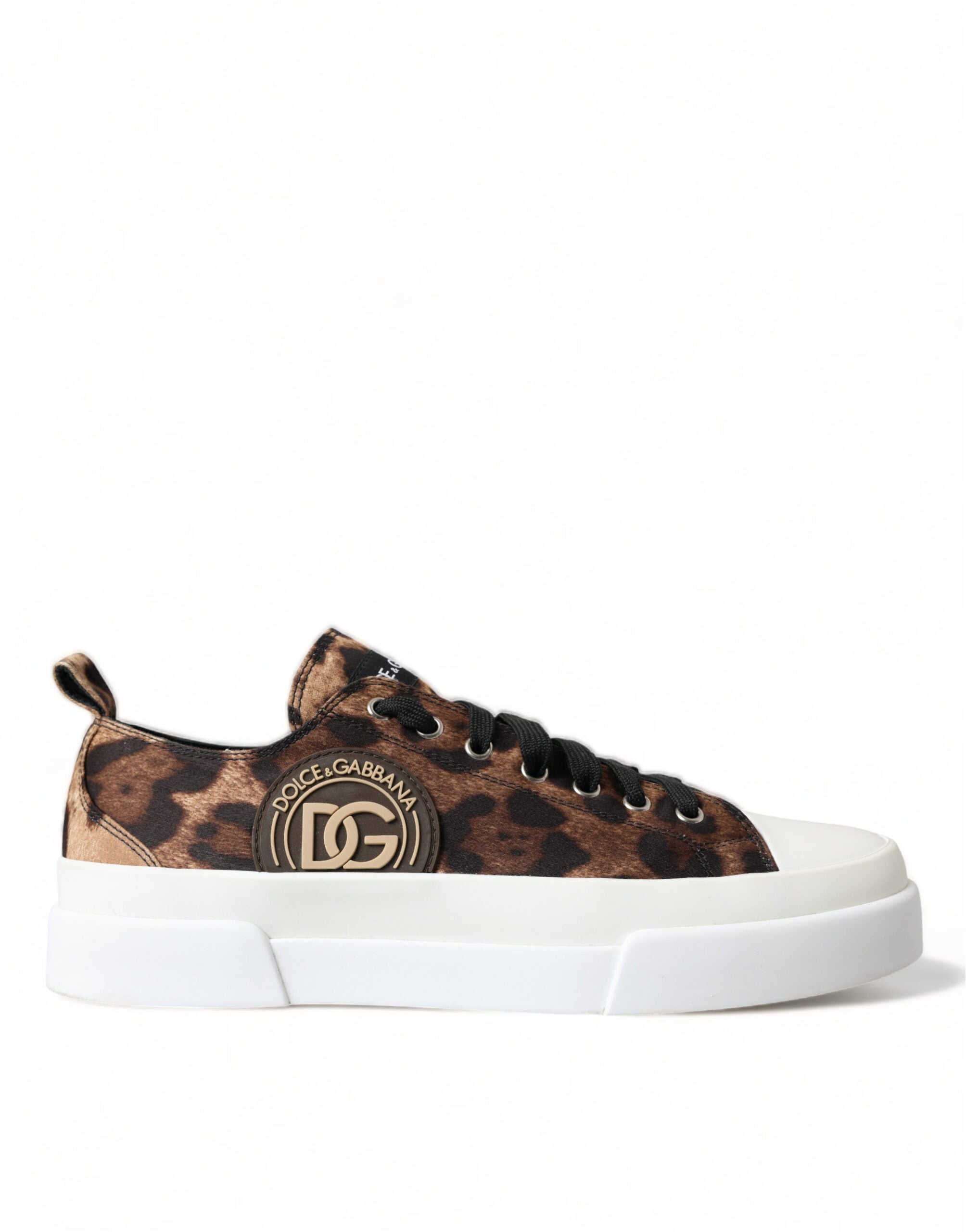 Brown Leopard Canvas Sneakers Shoes - ventzia