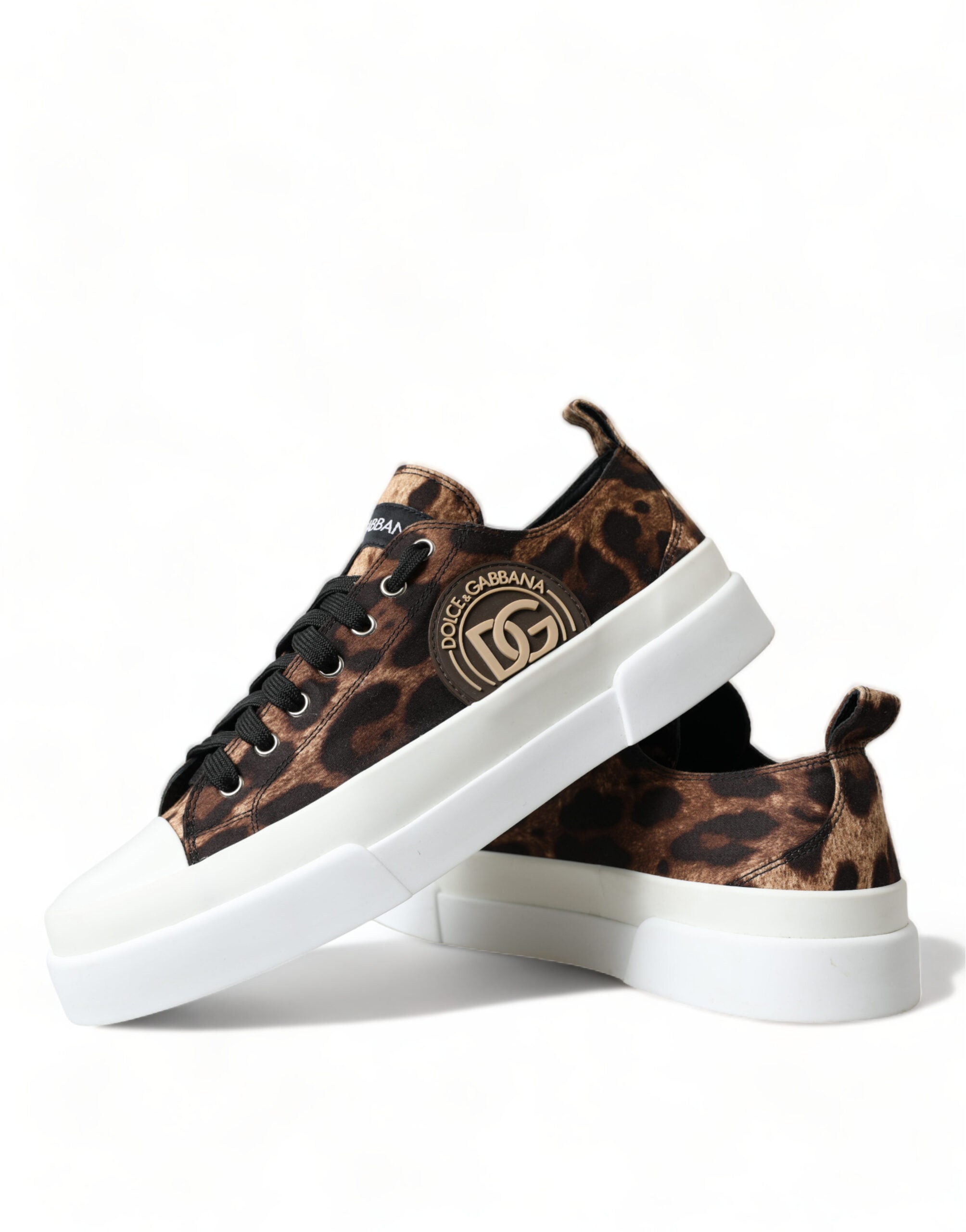 Brown Leopard Canvas Sneakers Shoes - ventzia