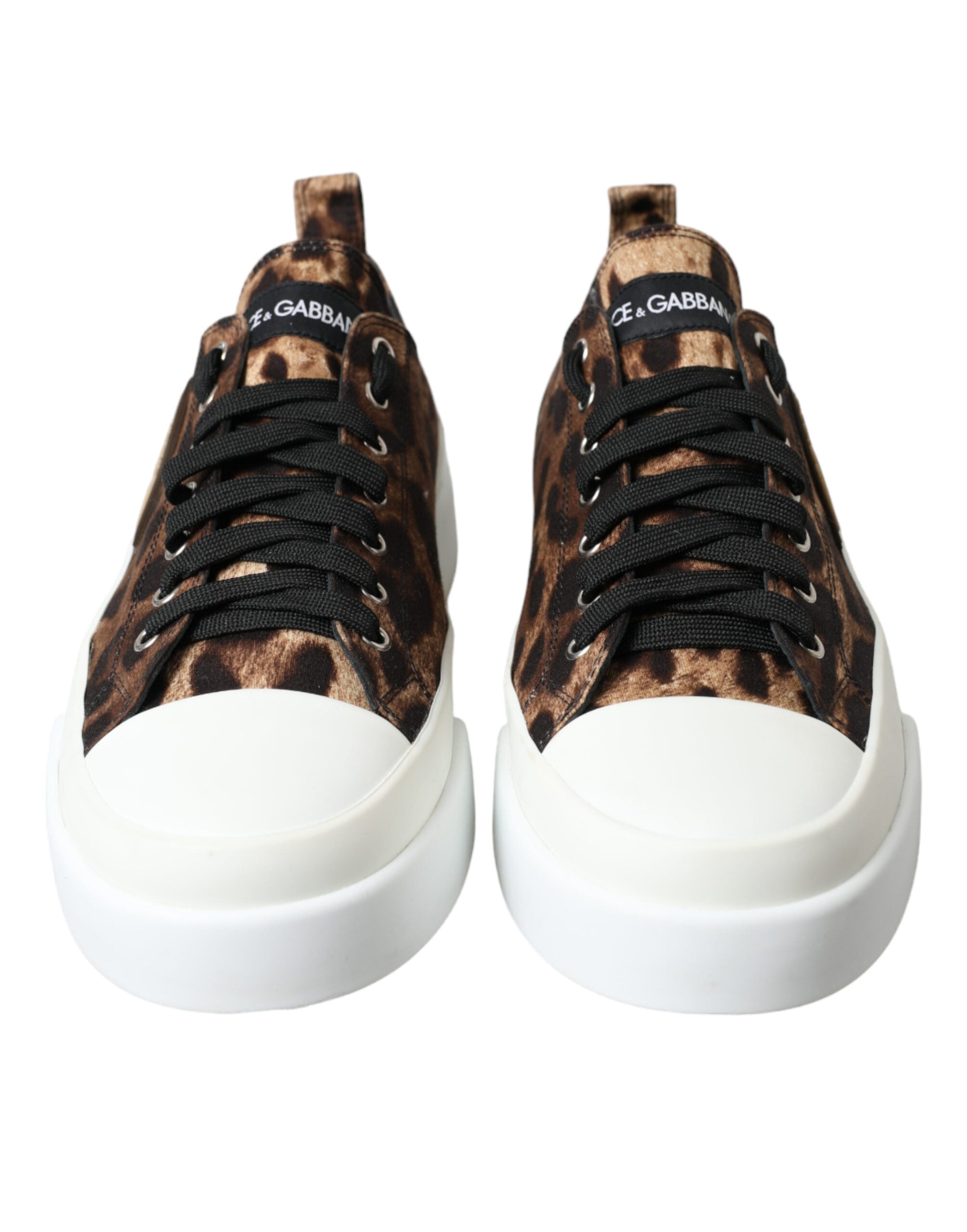Brown Leopard Canvas Sneakers Shoes - ventzia
