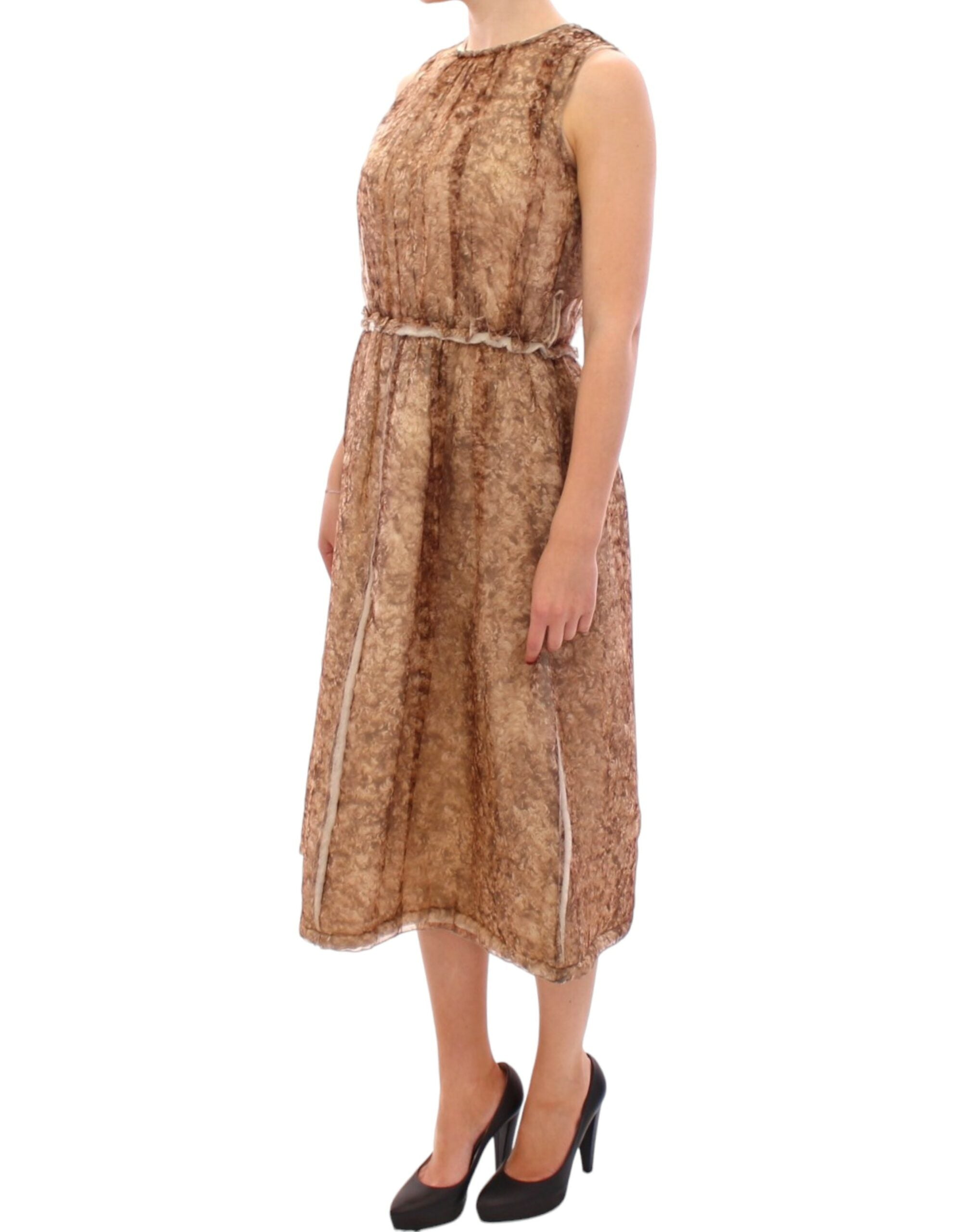 Elegant Silk Sleeveless Knee-Length Dress - ventzia