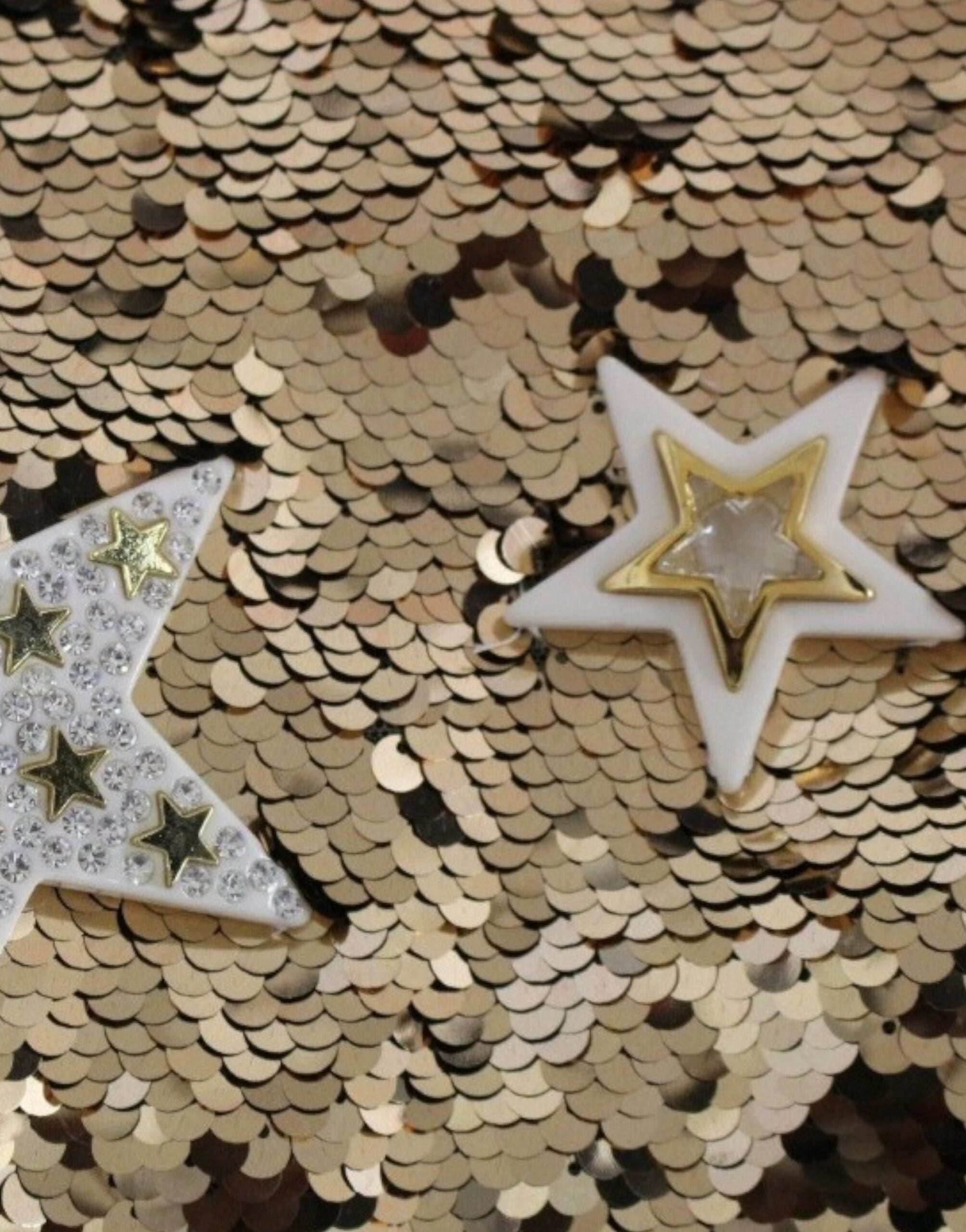 Exquisite Gold Sequined Star Sheath Dress - ventzia